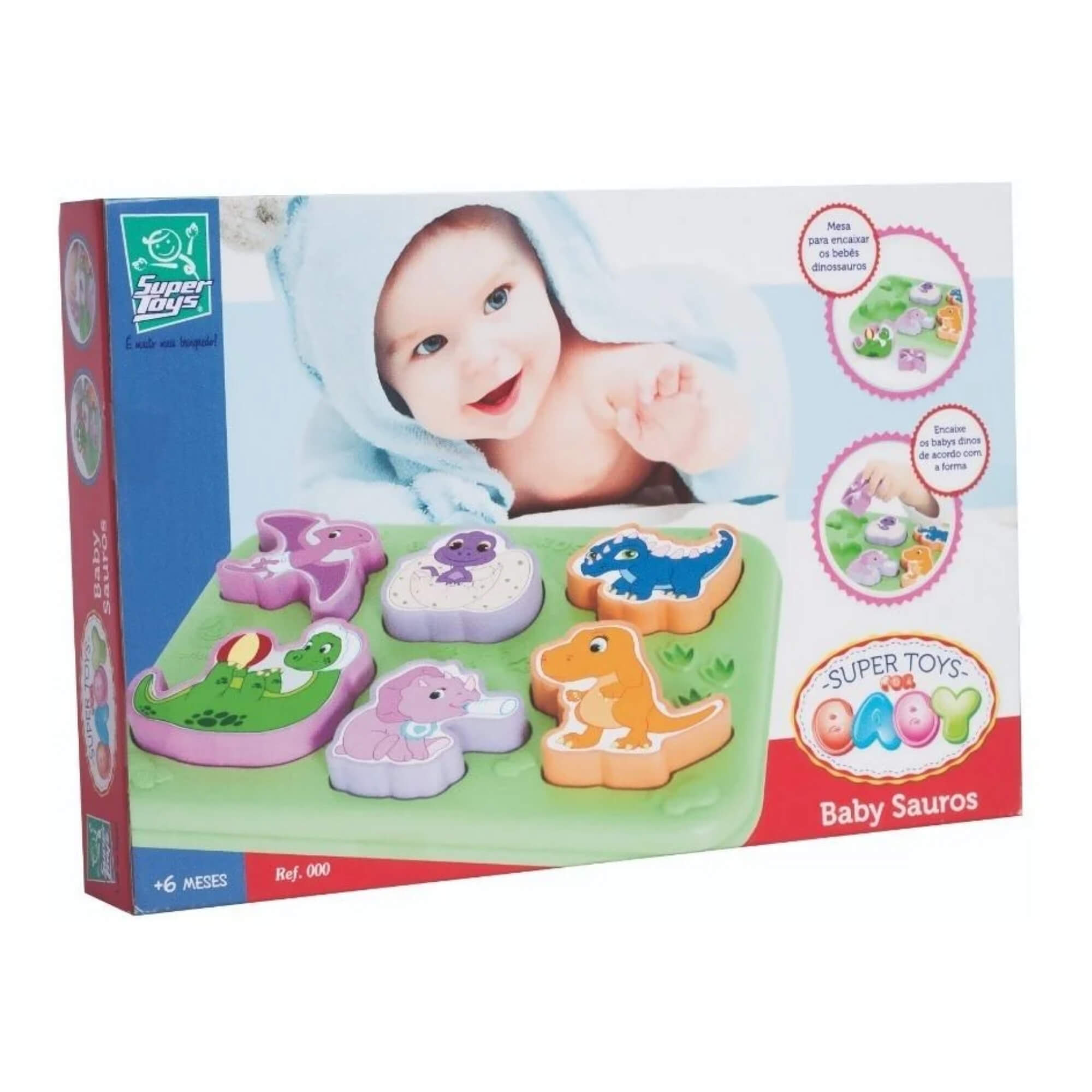 Peças Educativas para Bebê Montar Baby Sauros Super Toys - 298