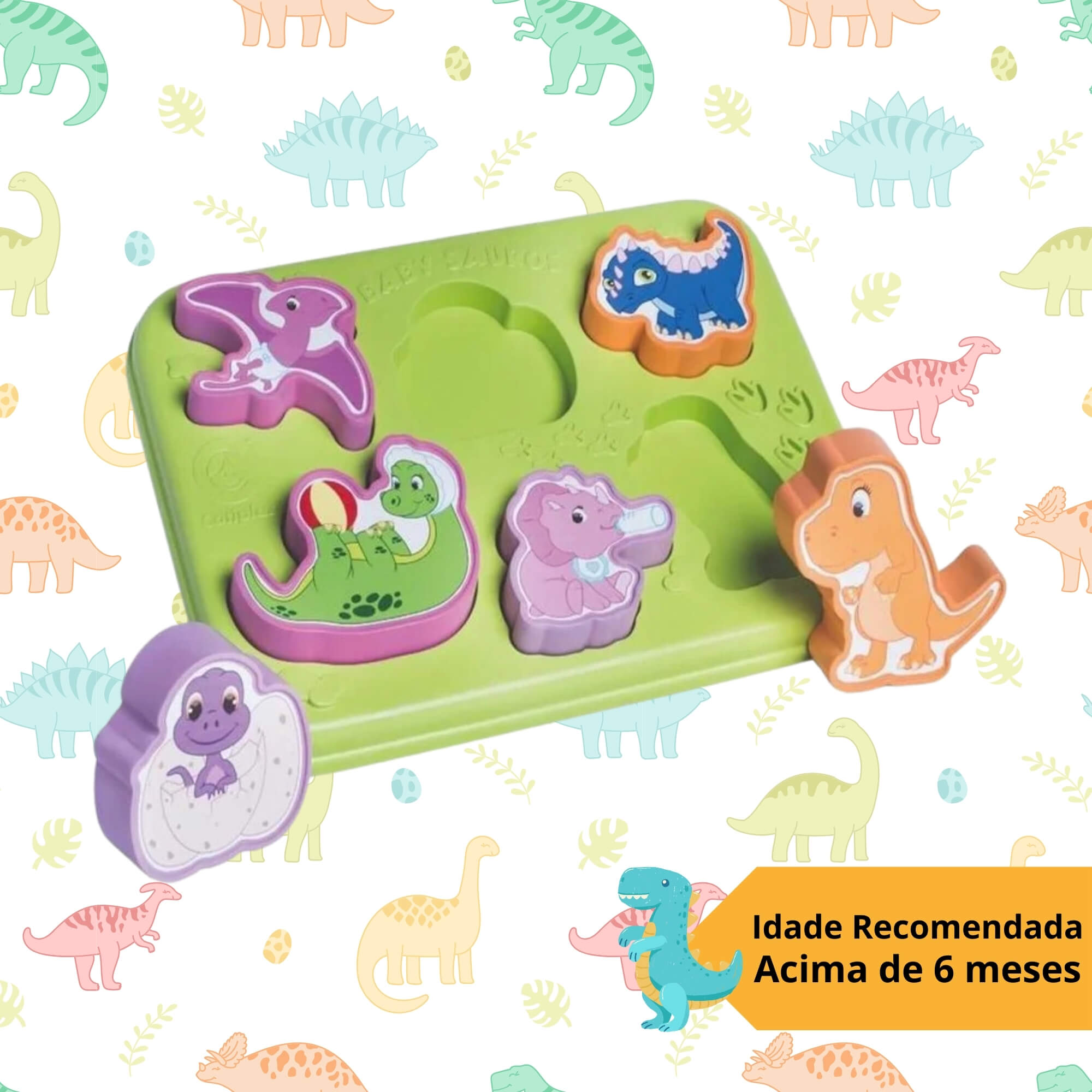 Peças Educativas para Bebê Montar Baby Sauros Super Toys - 298