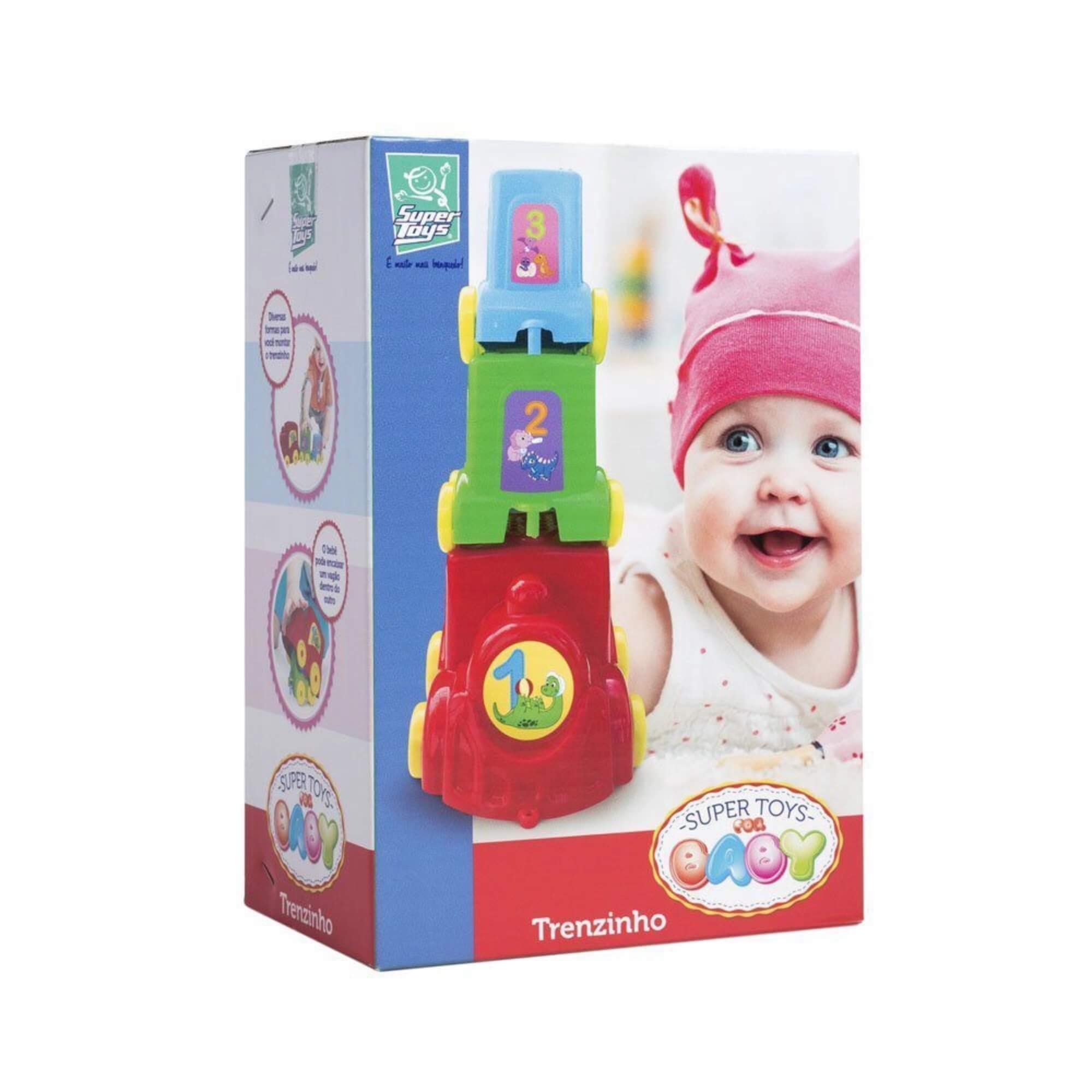Brinquedo Infantil Educativo Trenzinho de Encaixar Baby Super Toys - 299