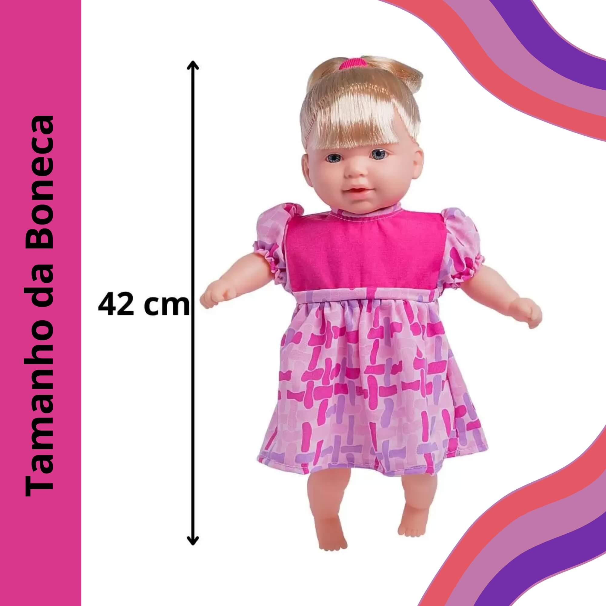 Boneca Totsy Fala 113 Frases com Cabelo e Chupeta Super Toys - 331