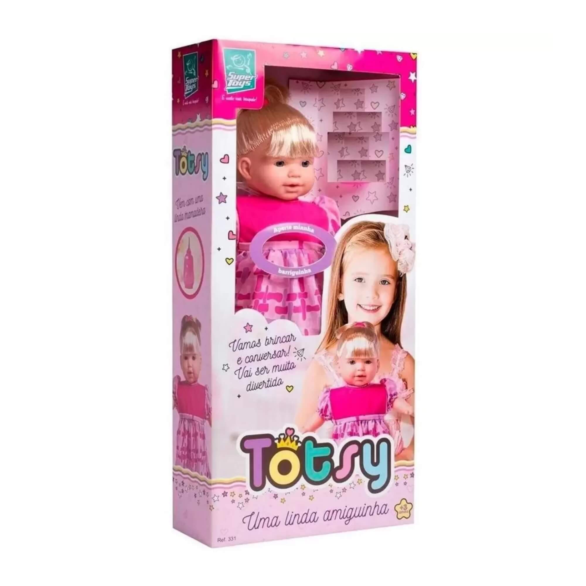 Boneca Totsy Fala 113 Frases com Cabelo e Chupeta Super Toys - 331
