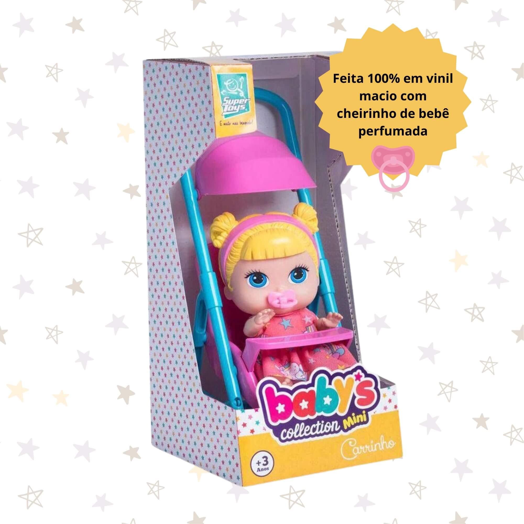 Boneca Babys Collection Mini Carrinho Super Toys - 338