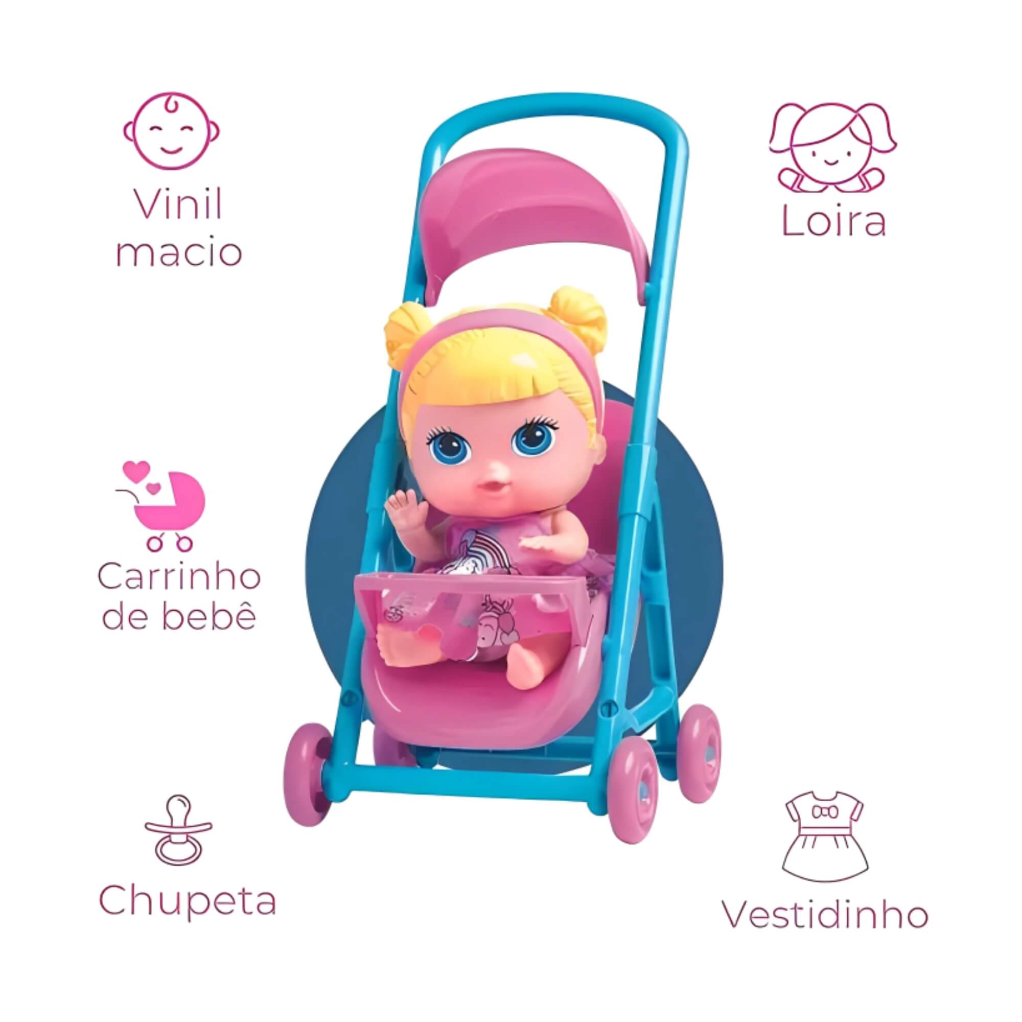 Boneca Babys Collection Mini Carrinho Super Toys - 338