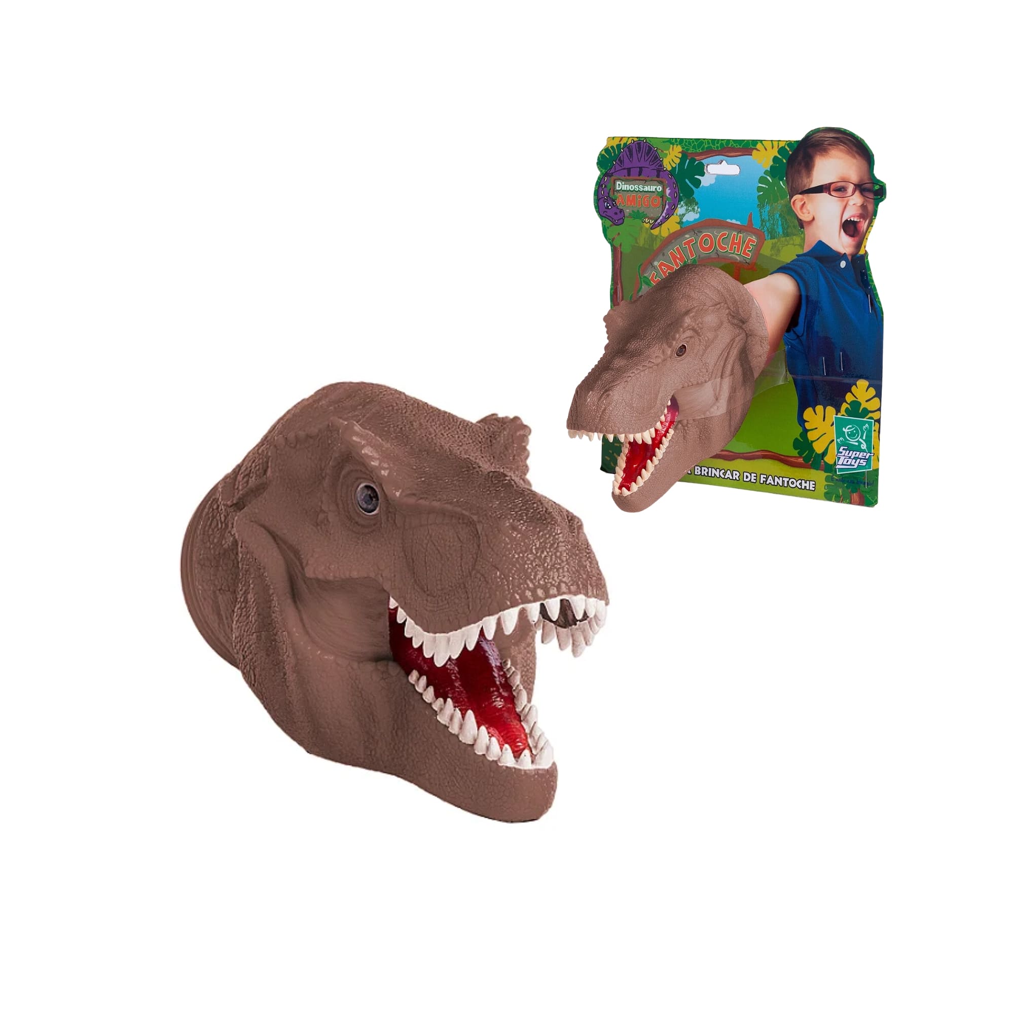 Dinossauro Fantoche De Mão Dino Amigo Super Toys - 341