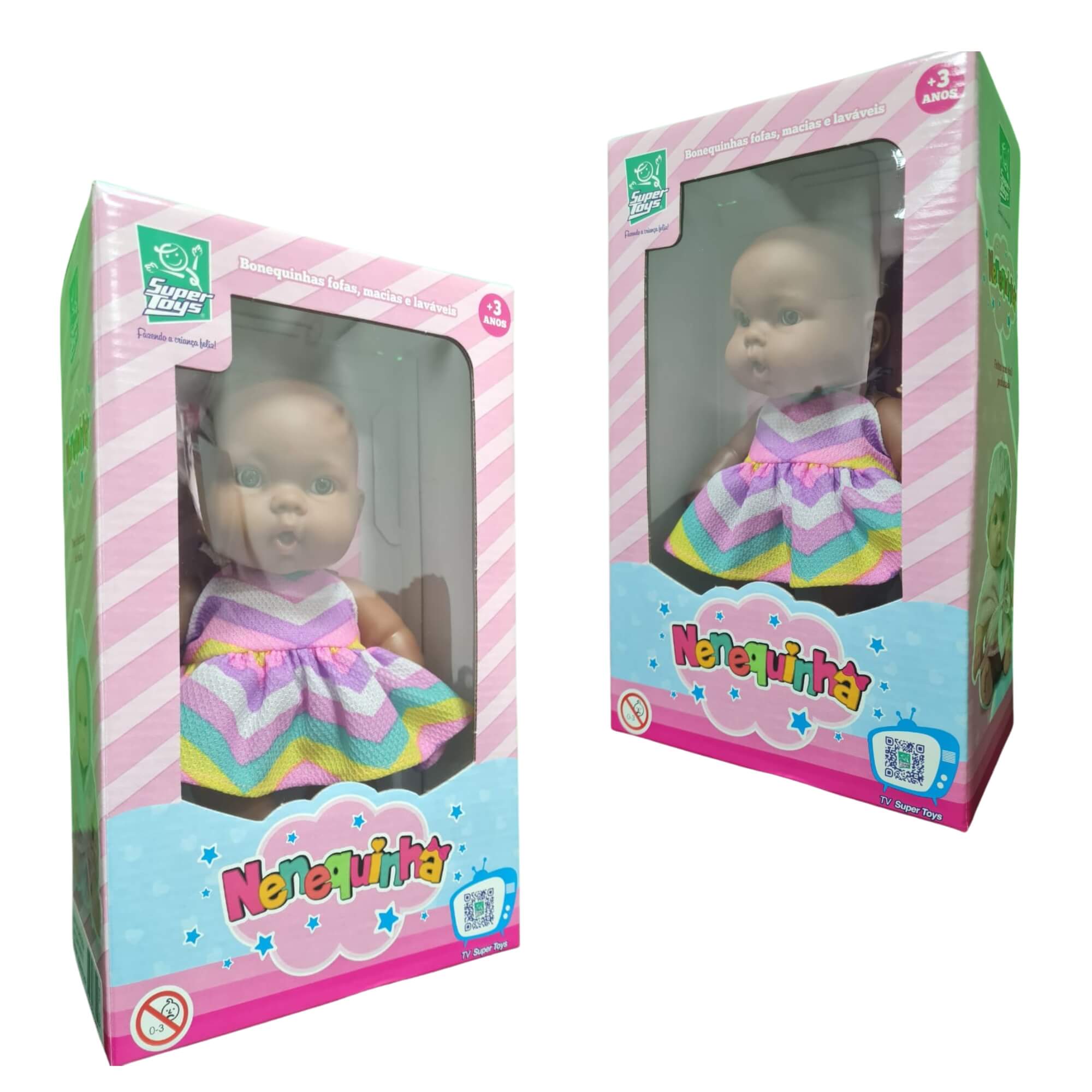 Boneca Nenequinha Negra Clássica Sortida e Unitária SUPER TOYS - 344