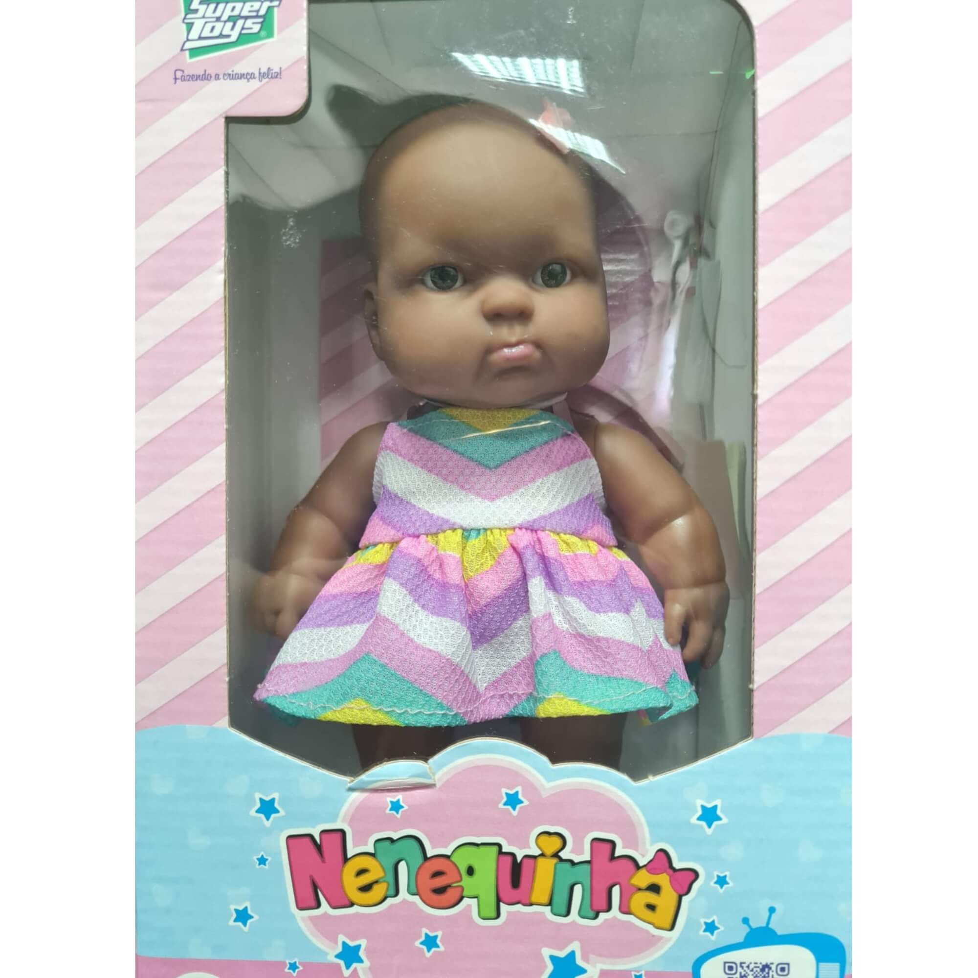 Boneca Nenequinha Negra Clássica Sortida e Unitária SUPER TOYS - 344