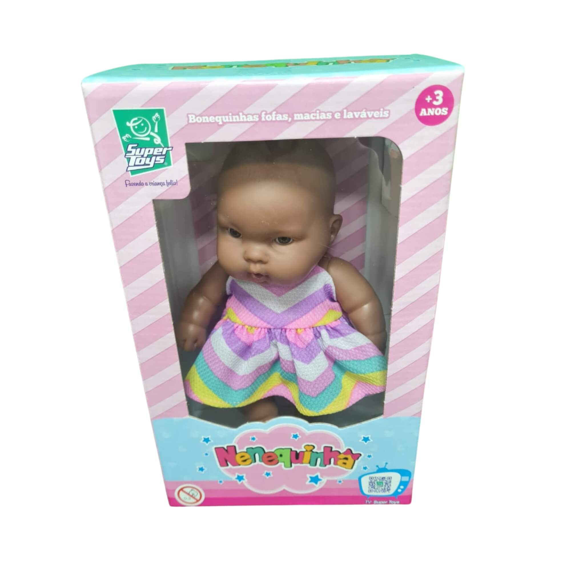 Boneca Nenequinha Negra Clássica Sortida e Unitária SUPER TOYS - 344