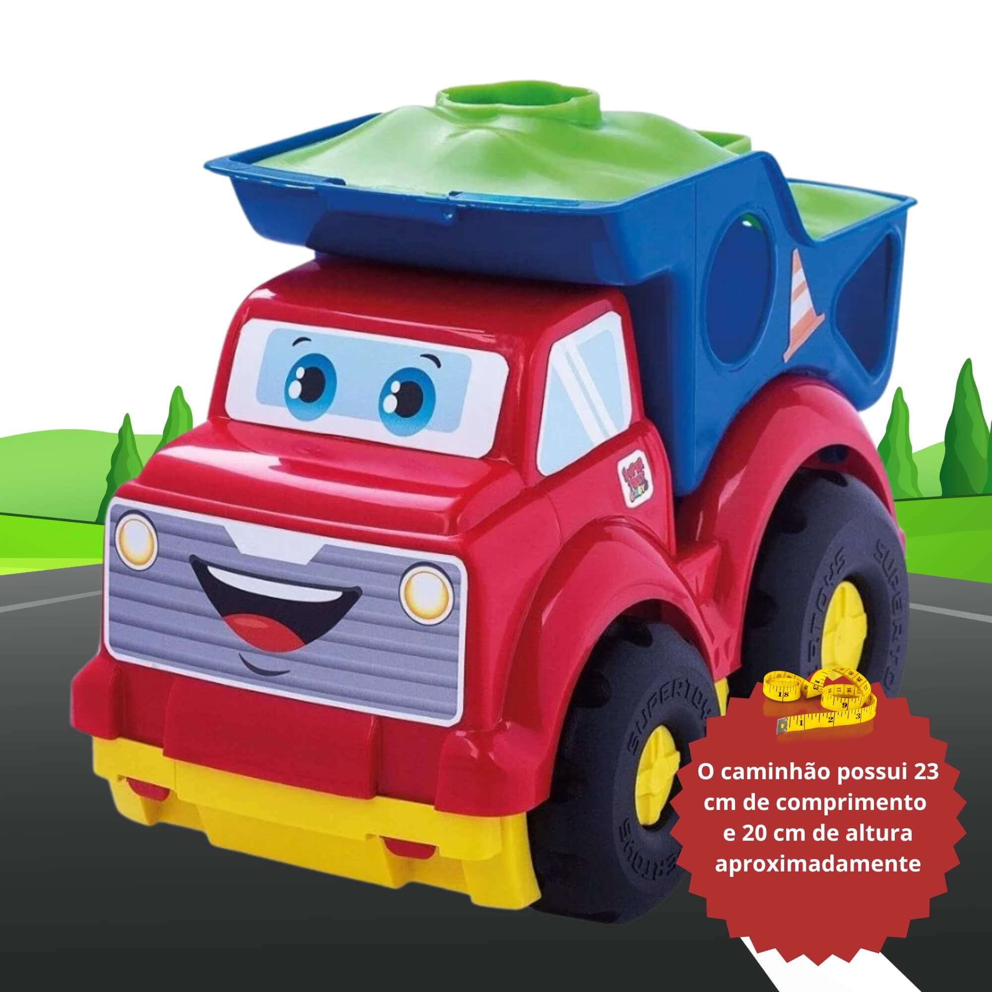 Brinquedo Infantil Didático Caminhão Caçamba para Bebês Super Toys - 390
