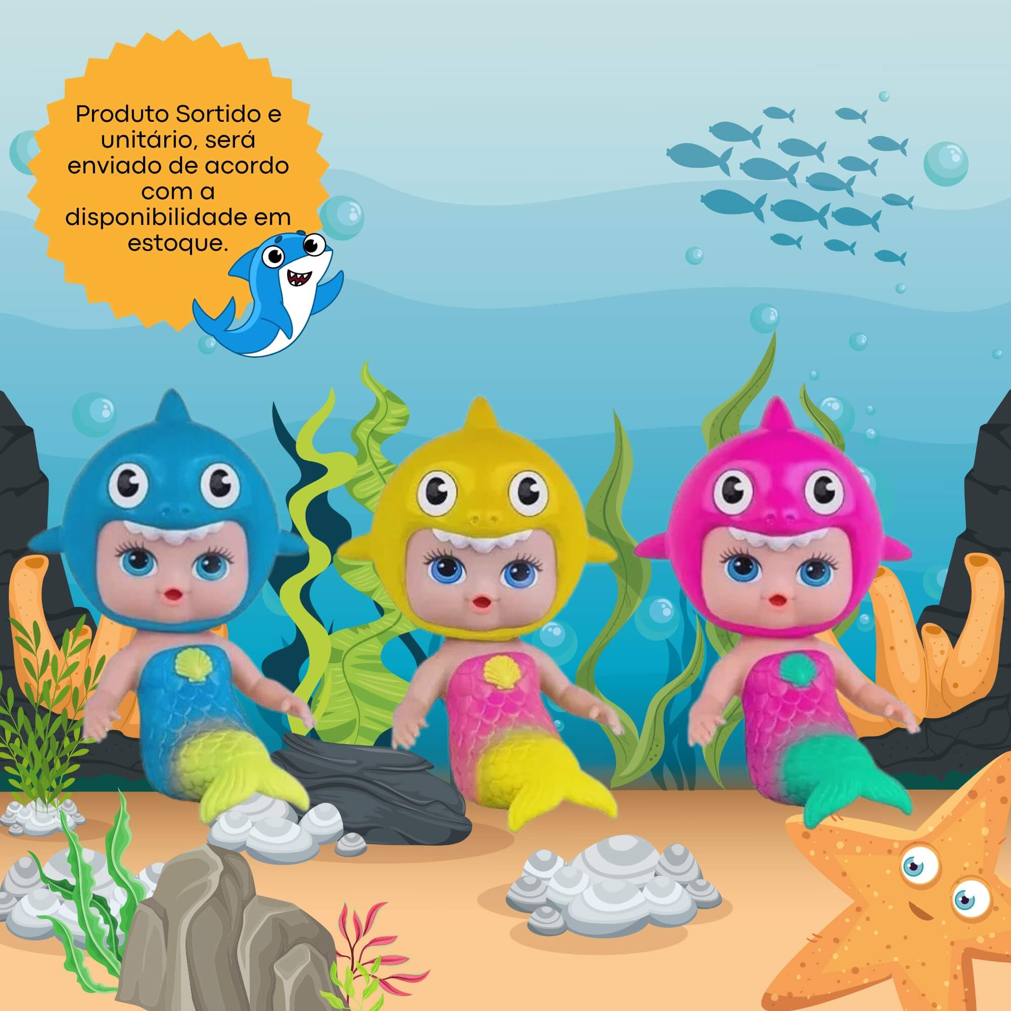 Boneca Acqua Toy's Mar Tubarãozinho Sortido e Unitário Super Toys - 477