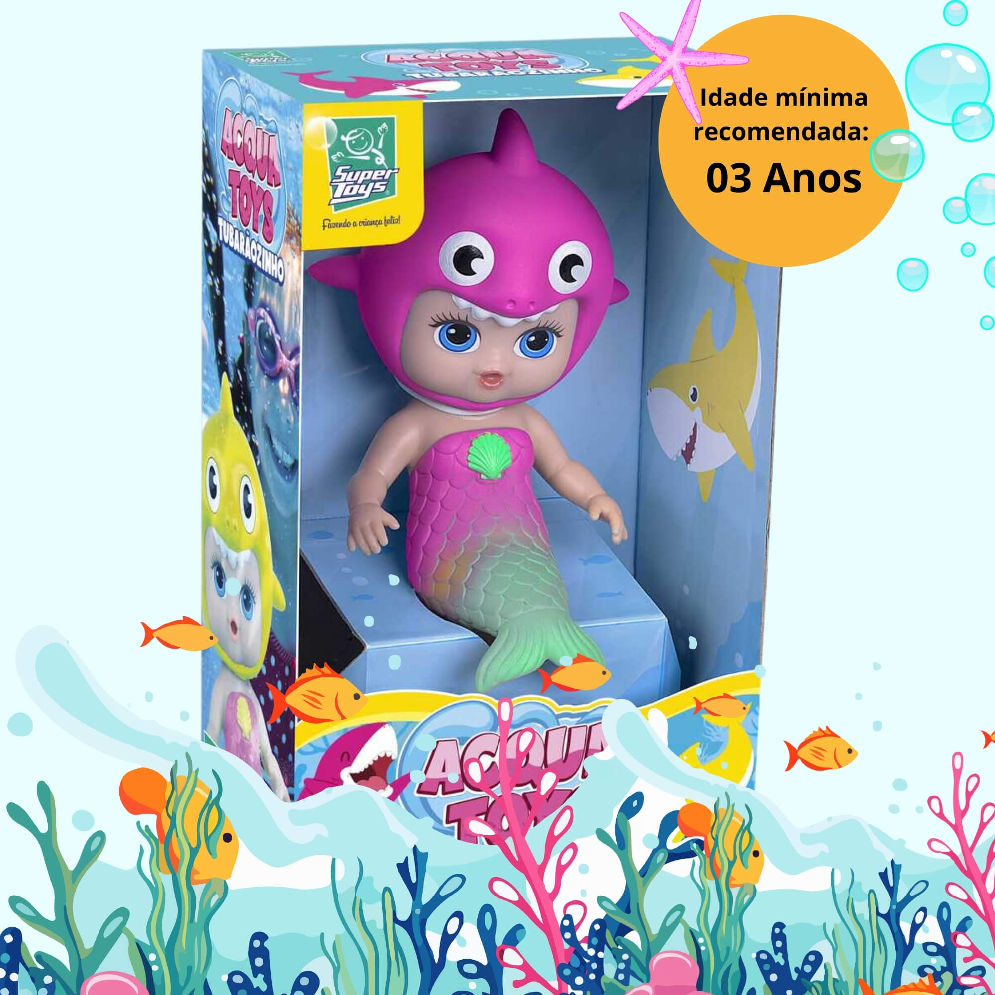 Boneca Acqua Toy's Mar Tubarãozinho Sortido e Unitário Super Toys - 477