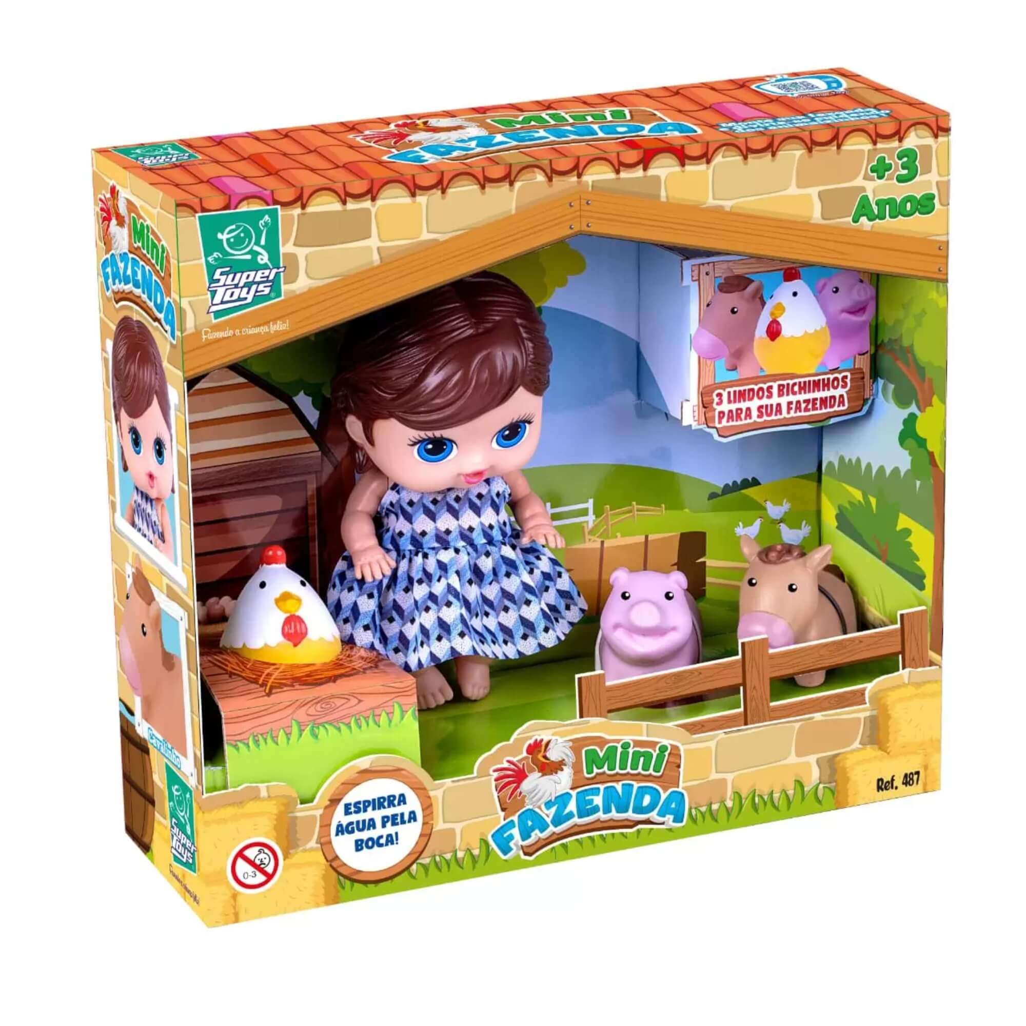 Brinquedo Boneca Mini Fazenda com Bichinhos Super Toys - 487