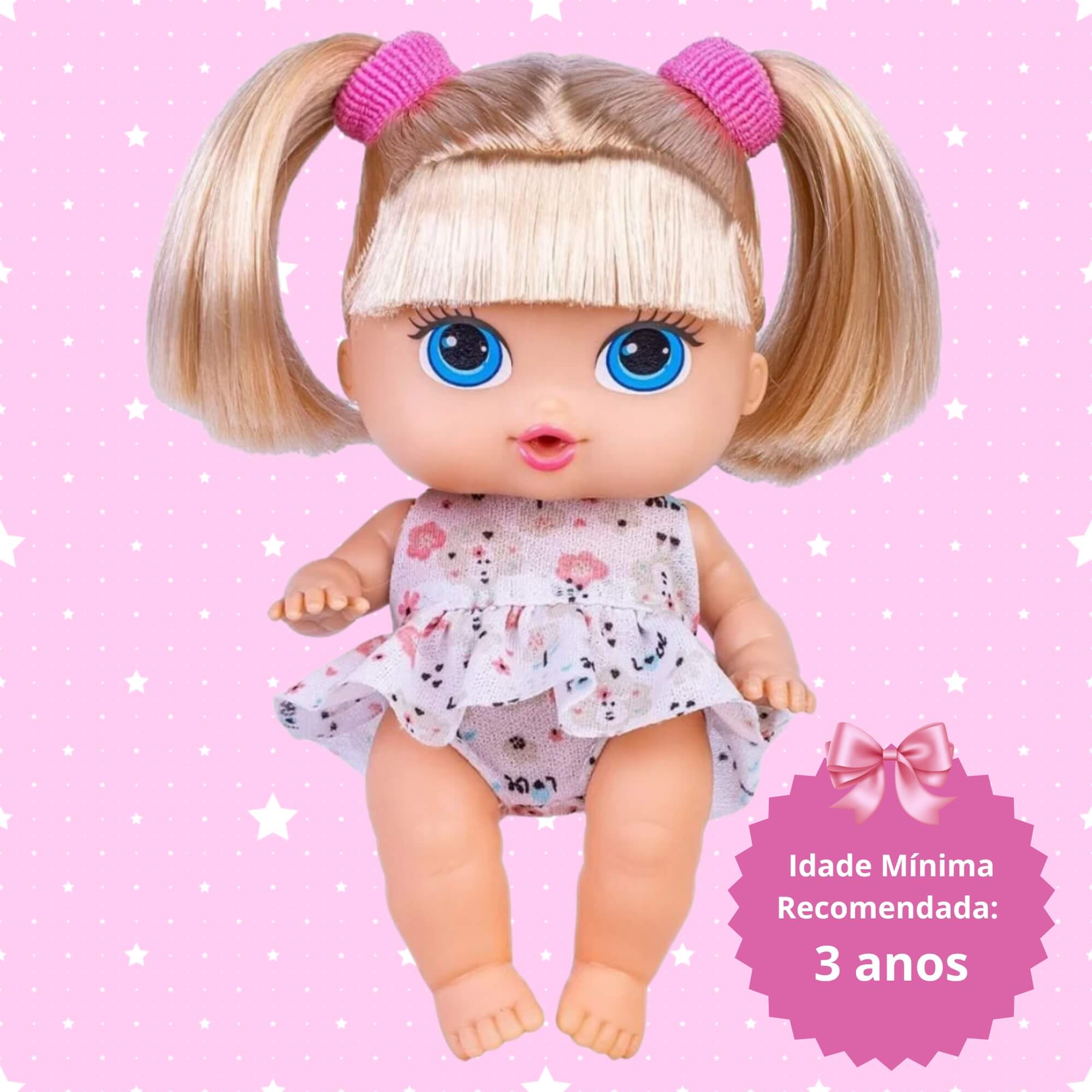Boneca com Cabelo Babys Collection Mini Passeio Super Toys - 498