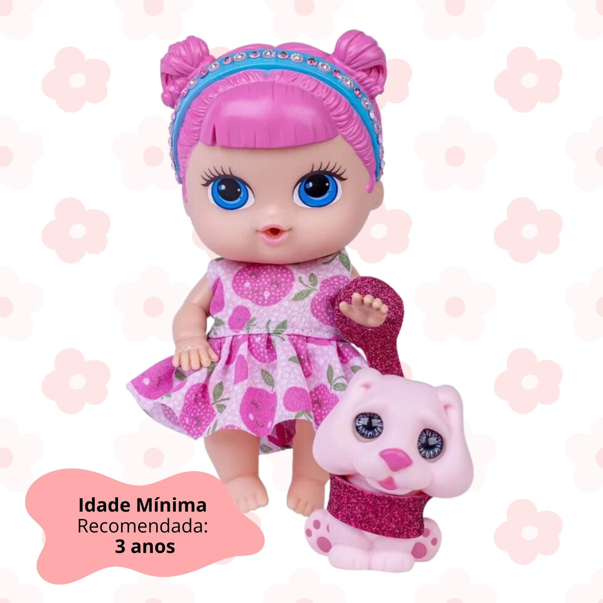 Boneca com Cachorrinho Babys Collection Mini Pet Super Toys - 503