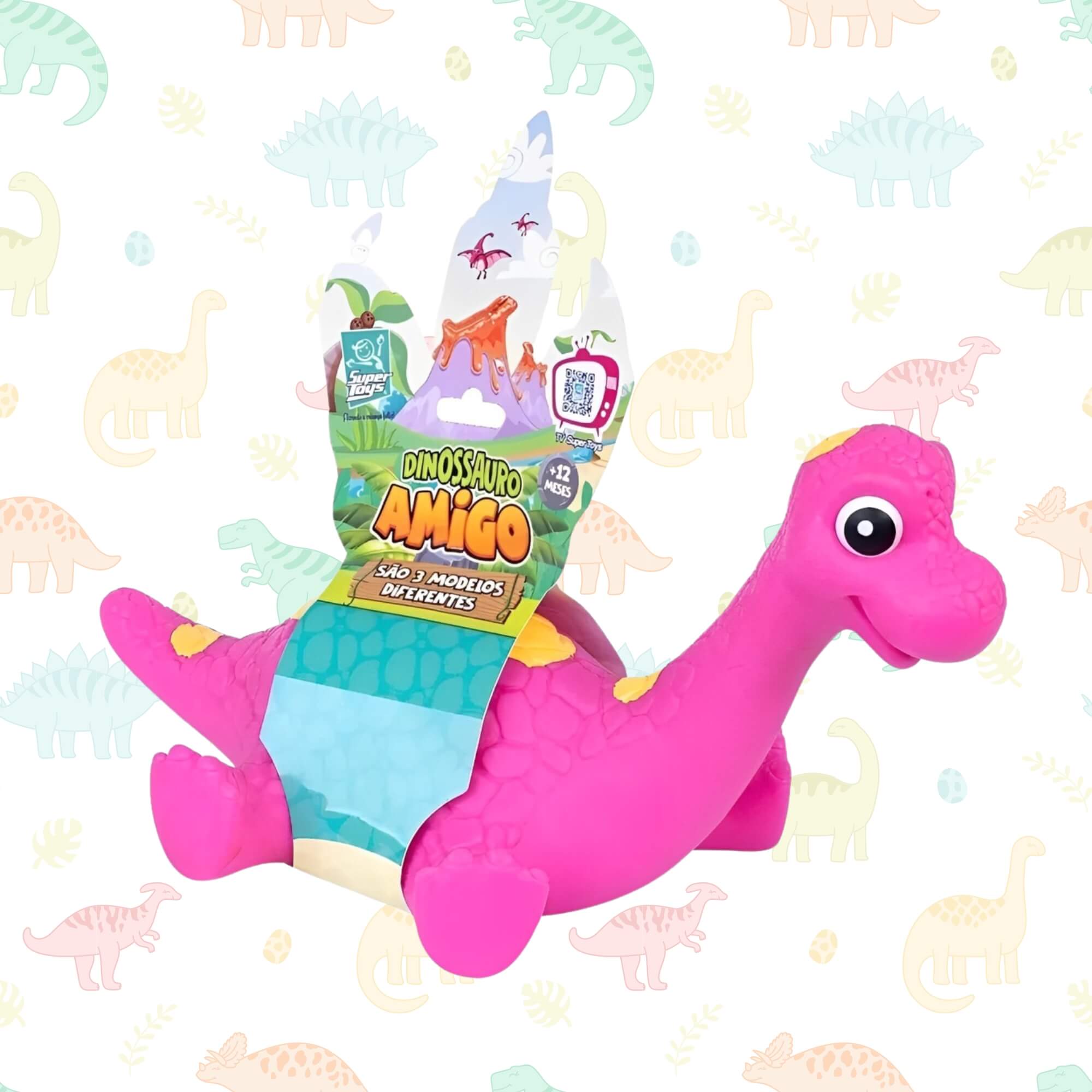 Brinquedo Dinossauro Amigo Lapela Sortido e Unitário Super Toys - 504