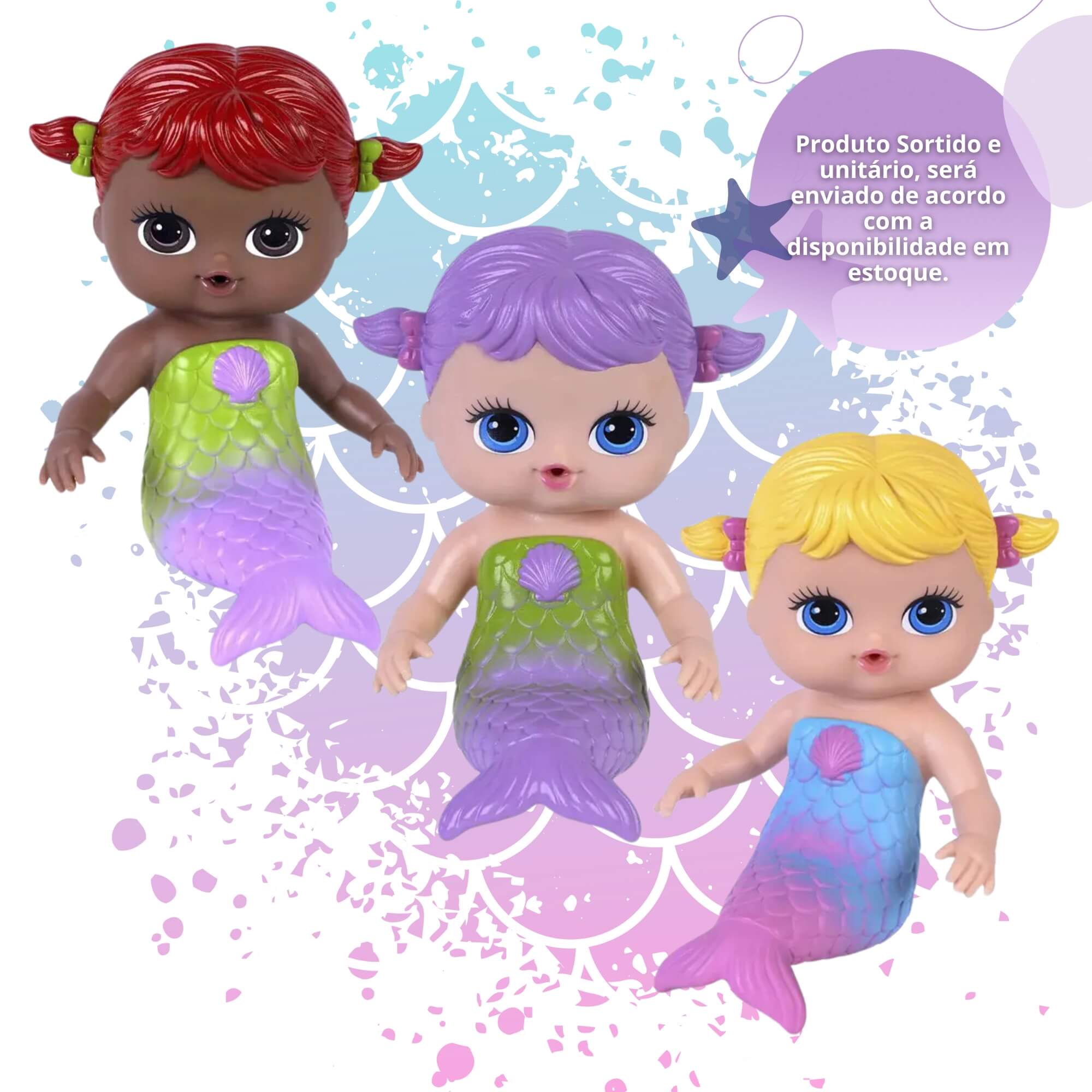 Boneca Sereia Acqua Marina Sortida e Unitária Super Toys - 537