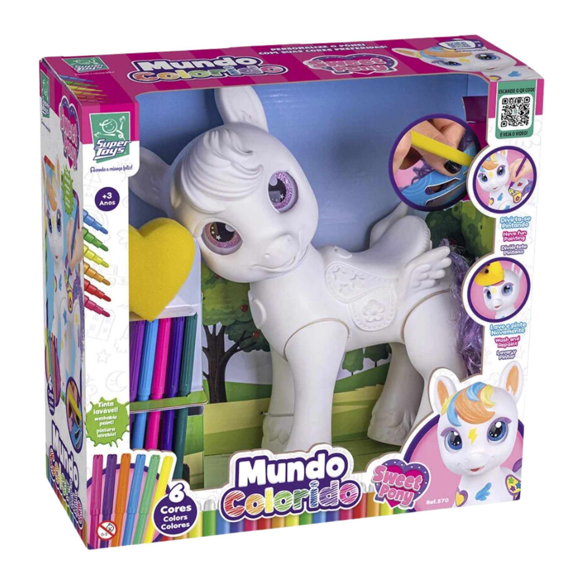 Brinquedo Infantil Mundo Colorido Sweet Poney para Pintar Super Toys - 570