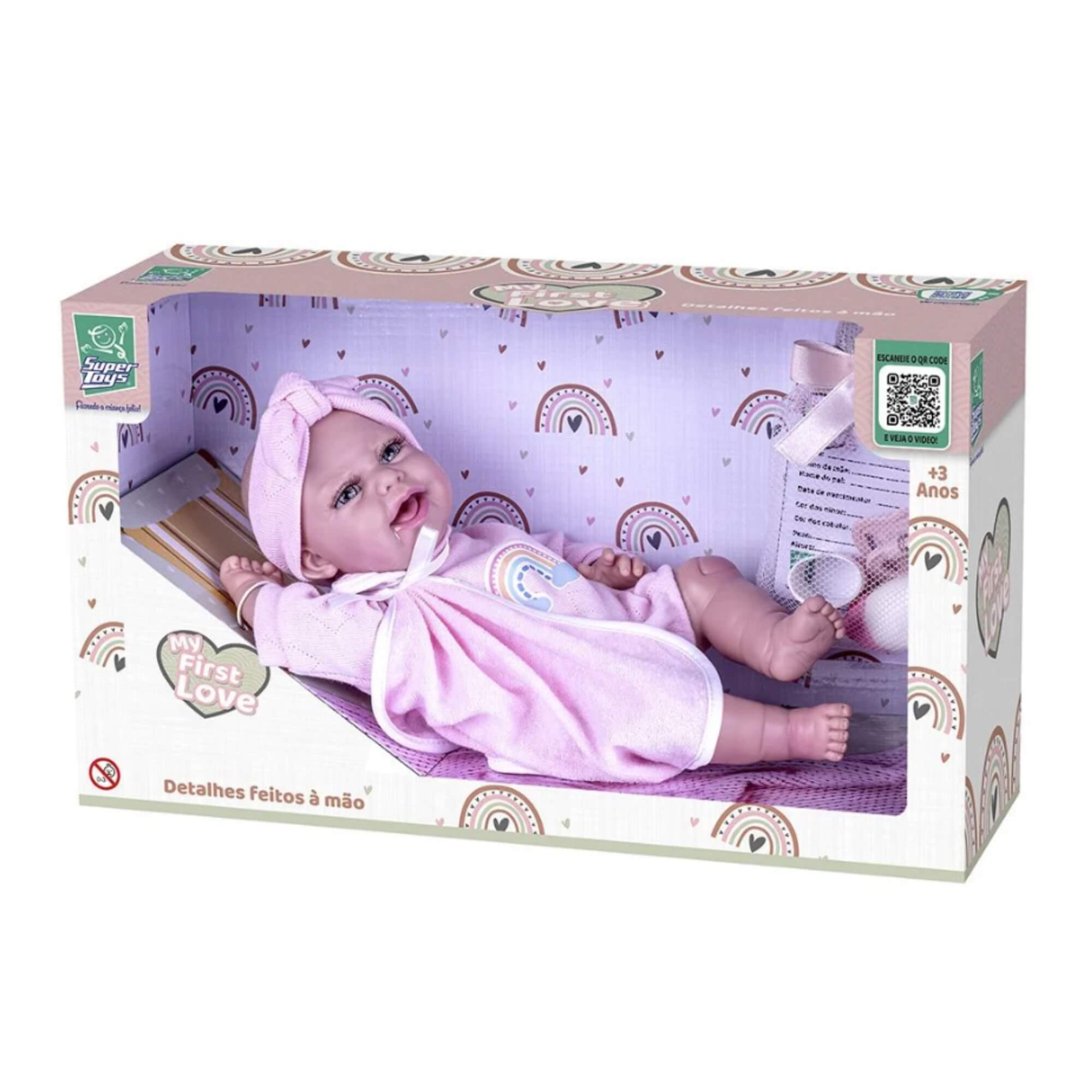 Boneca Bebê My First Love Menina com Acessórios Super Toys - 572