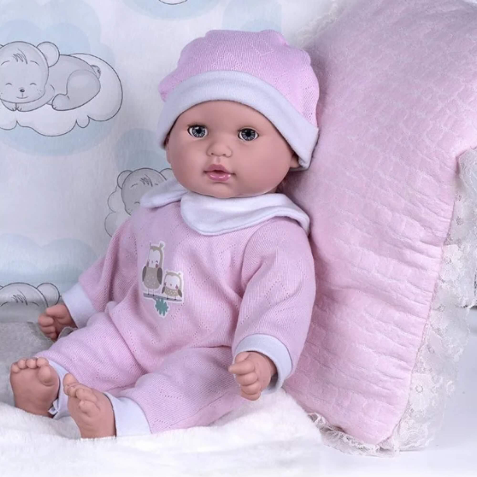 Boneca Coleção Te Amo Bebê Menina Abre e Fecha os Olhos Super Toys - 577
