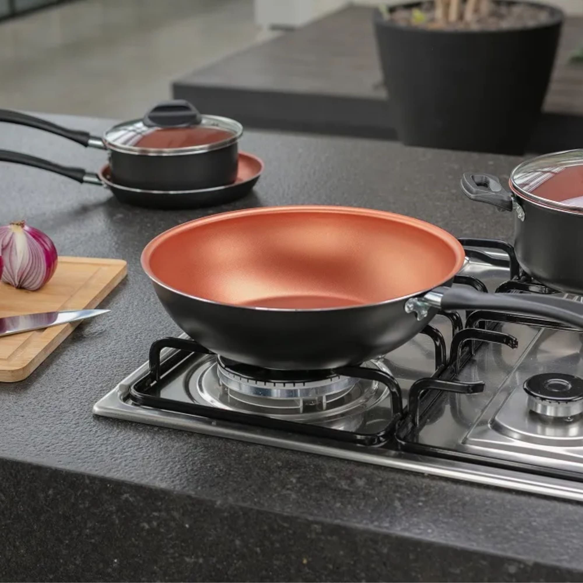Frigideira 1,32L Revestimento Pro-flon Antiaderente Cinza Range Linha Topázio Brinox - 7233/370