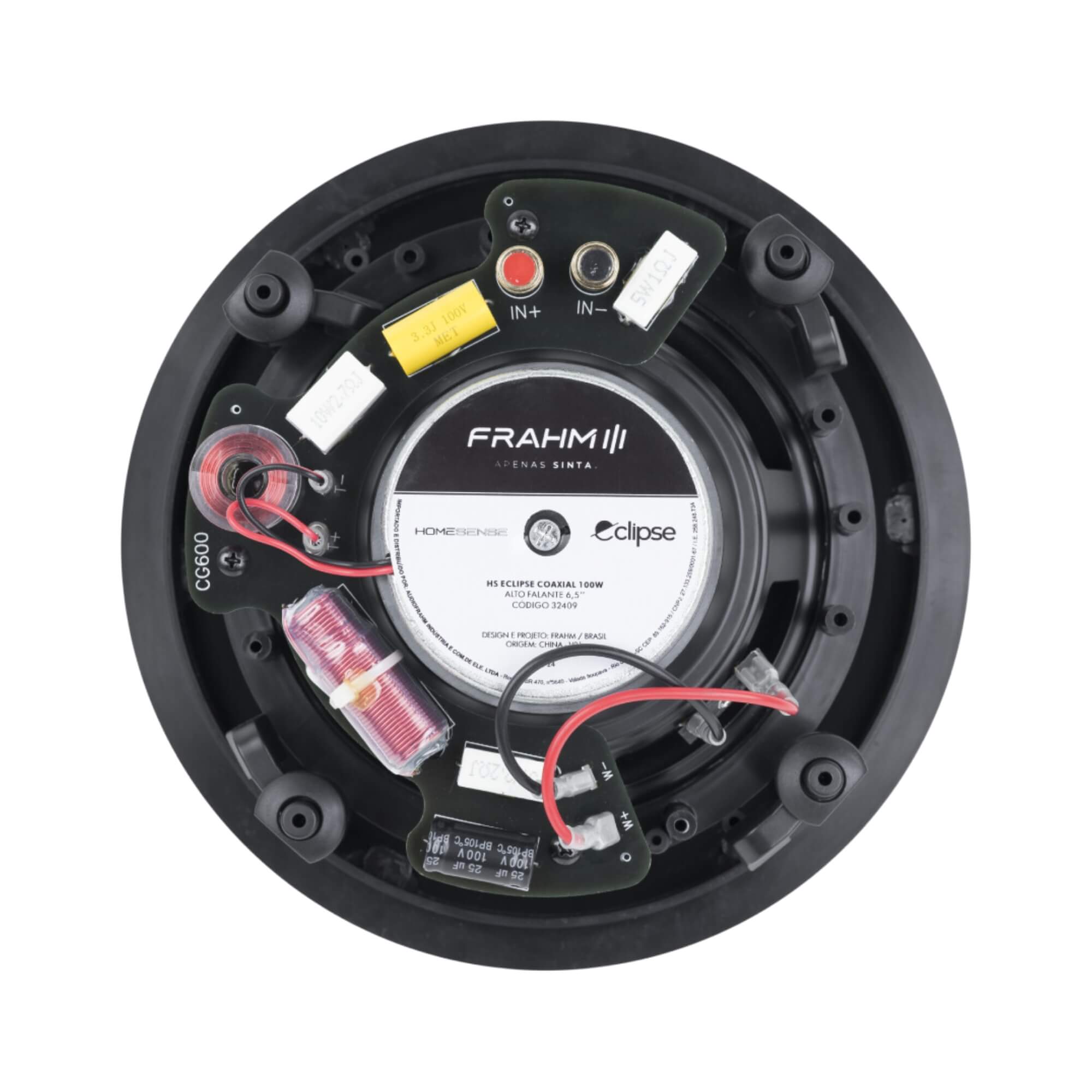 Caixa de Som de Embutir Arandela Premium HS Eclipse Coaxial 100W Frahm - 32409
