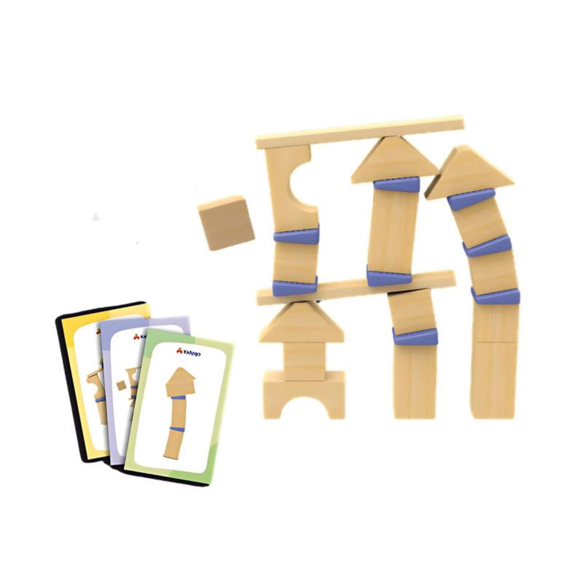 Jogo Infantil Torre em Risco Desafio das Cartas 50 Peças Xalingo - 67809