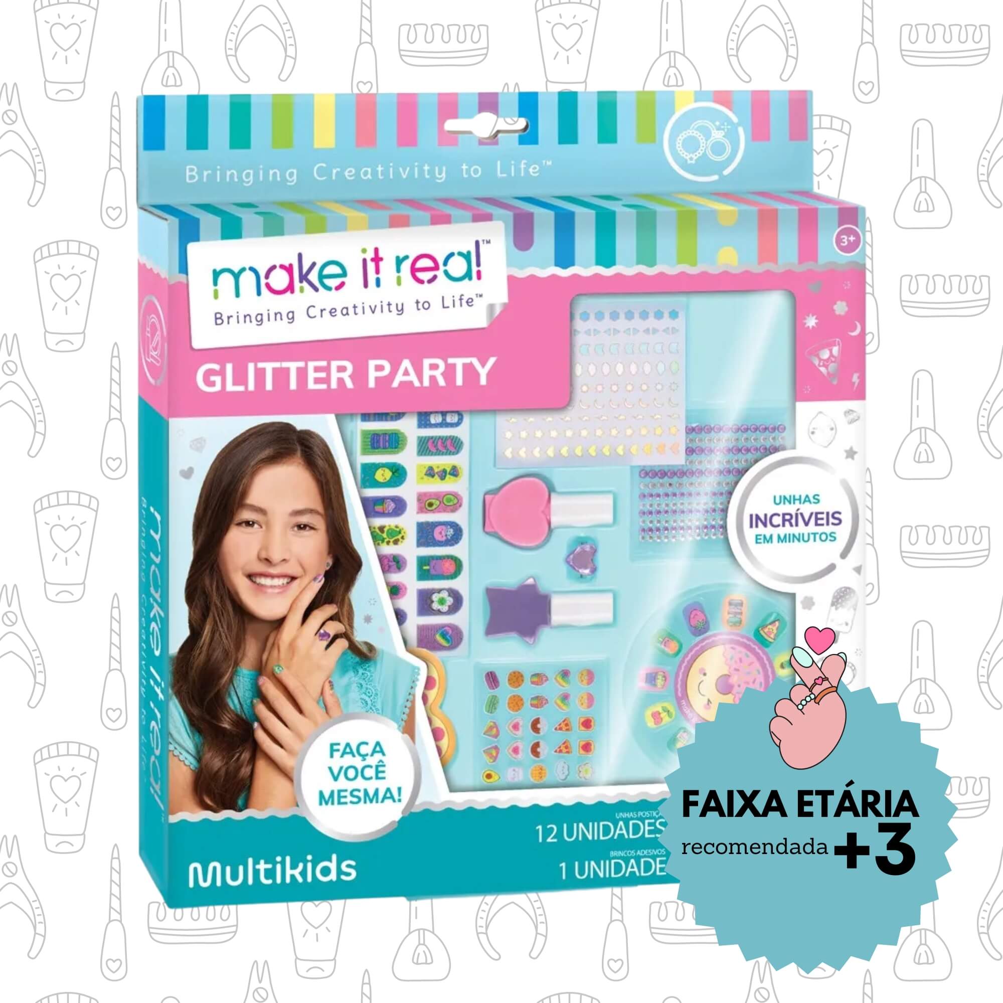 Kit para Unhas My Style By Make it Real Glitter Party Multikids - BR2003