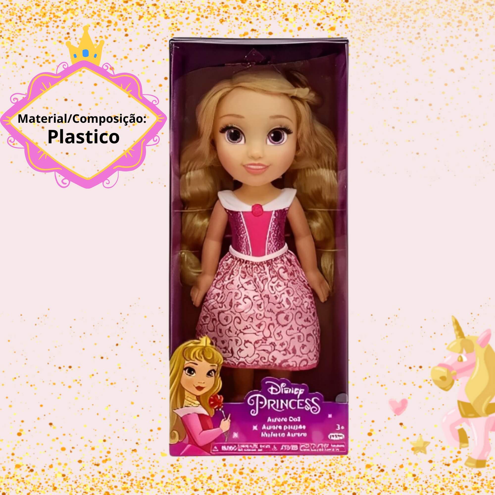Boneca Toddler Princesas Disney Aurora 38cm Multikids - BR2142