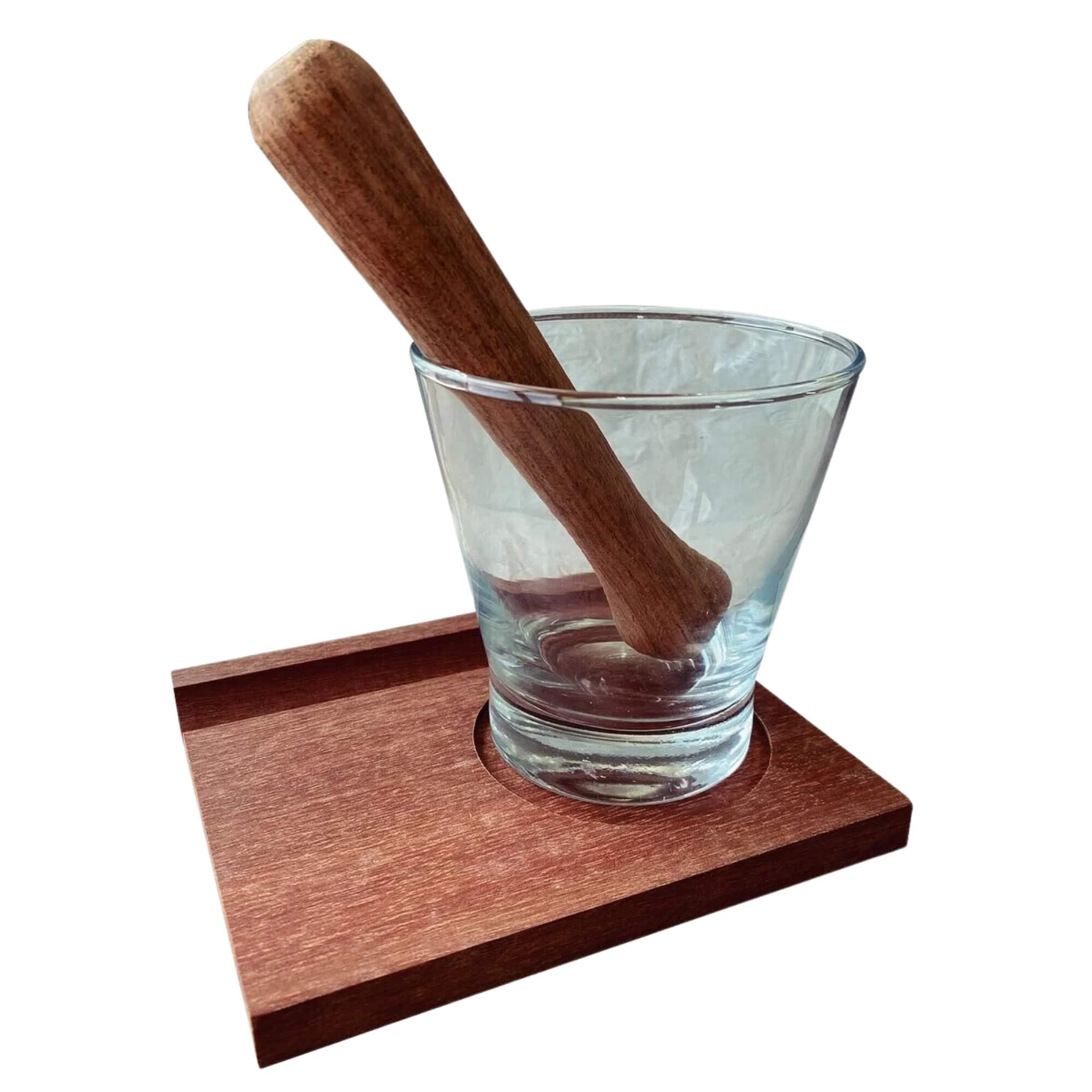 Kit Caipirinha com Tábua, Copo de Vidro e Amassador em Madeira Tramontina - 10239211