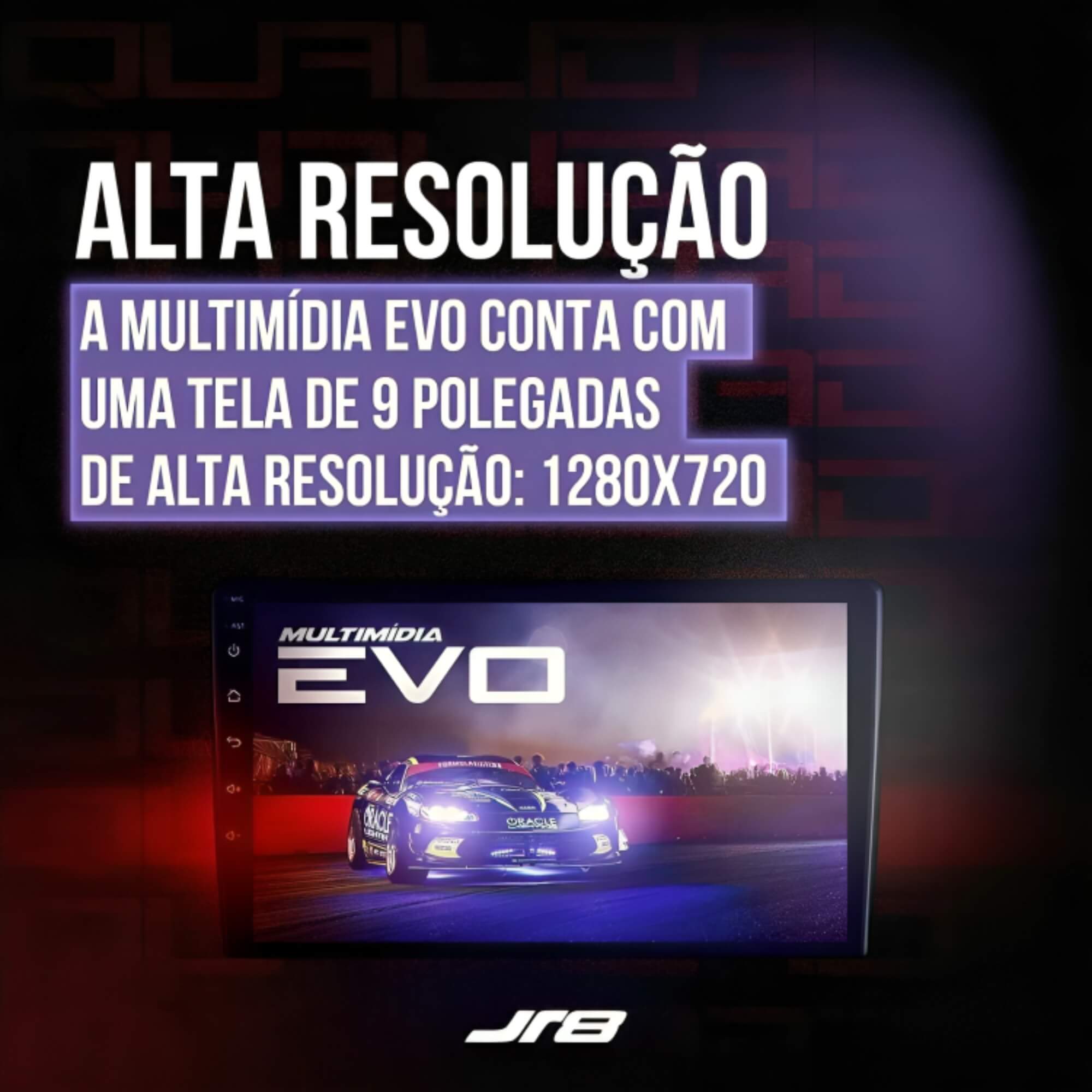 Central Multimídia EVO 4GB/64GB 9" Pol Carplay sem Fio Octacore R8 Tecnology JR8 - JT30MEVO9