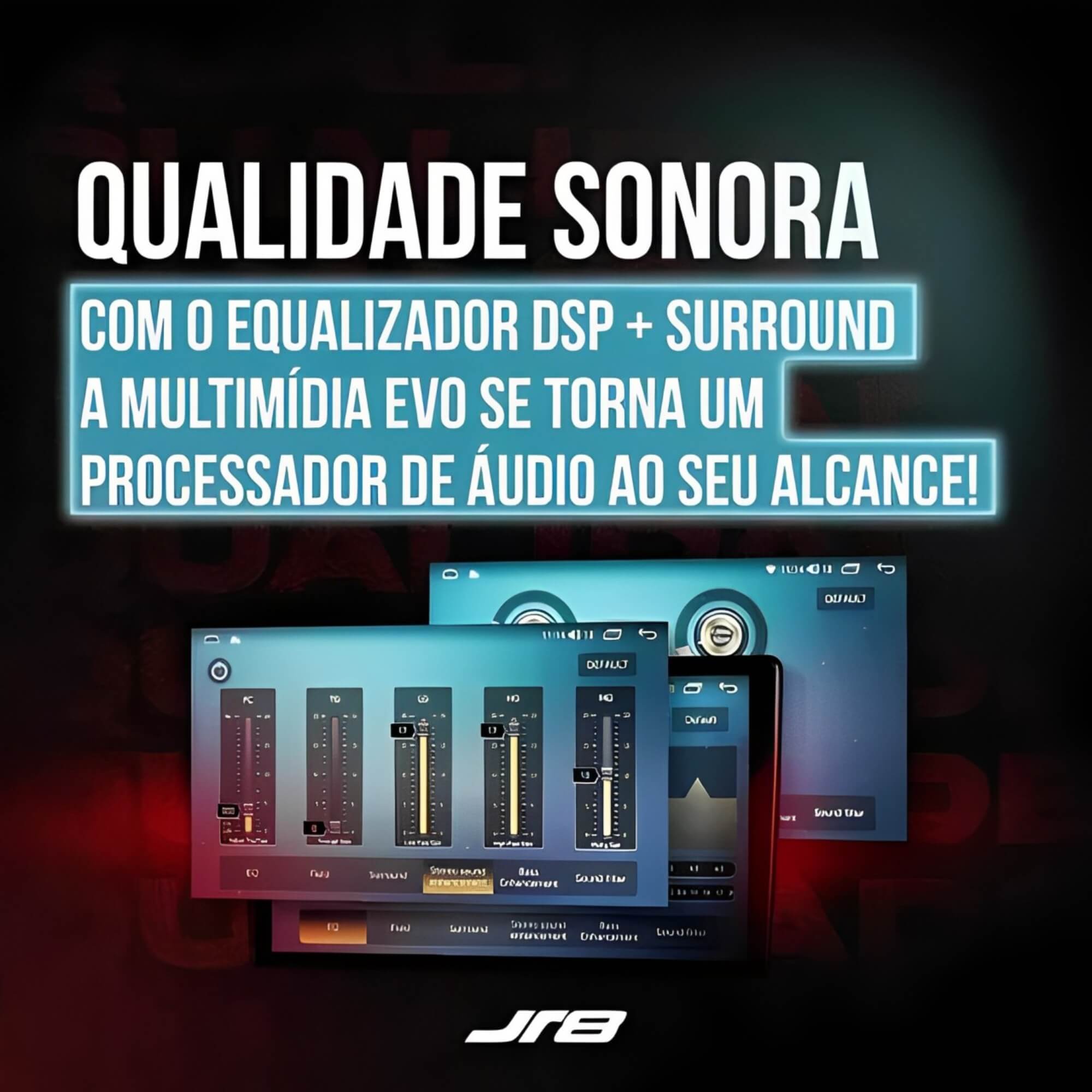 Central Multimídia EVO 4GB/64GB 9" Pol Carplay sem Fio Octacore R8 Tecnology JR8 - JT30MEVO9