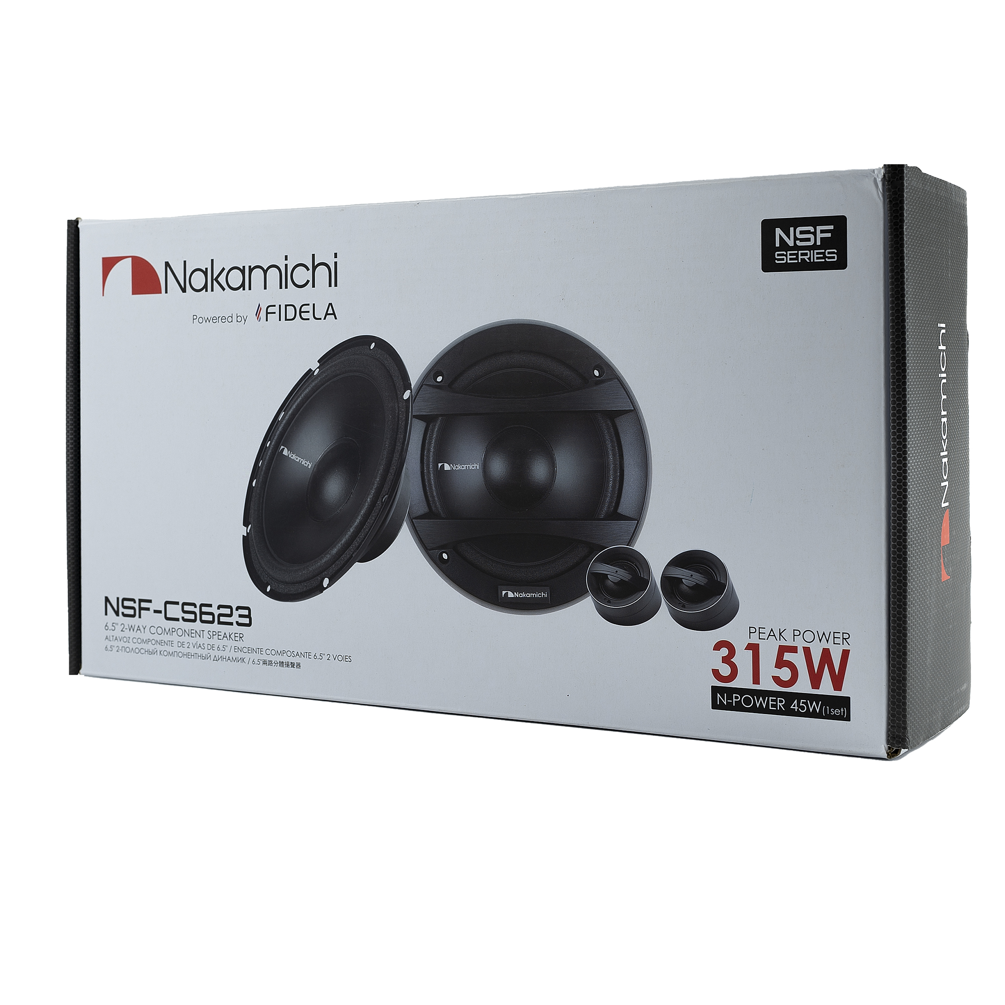 Kit 2 Vias Alto Falante 6,5" Pol 45W RMS 4 Ohms 71HZ a 20KHZ Nakamichi - NSF-CS623