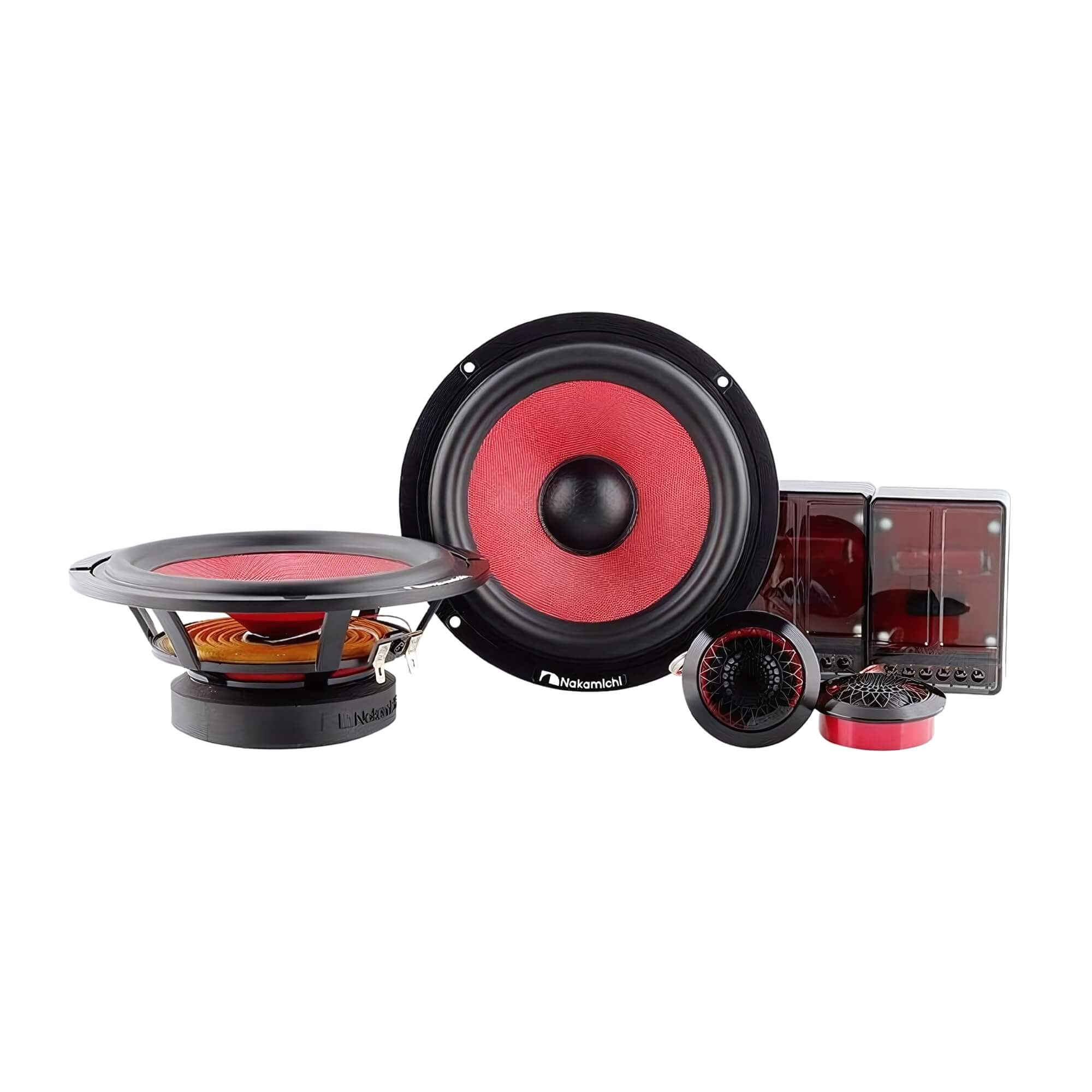 Kit Alto Falantes 2 Vias 6,5" Pol Tweeters e Crossovers Passivos 50HZ A 20KHZ Nakamichi - NSI-CS620