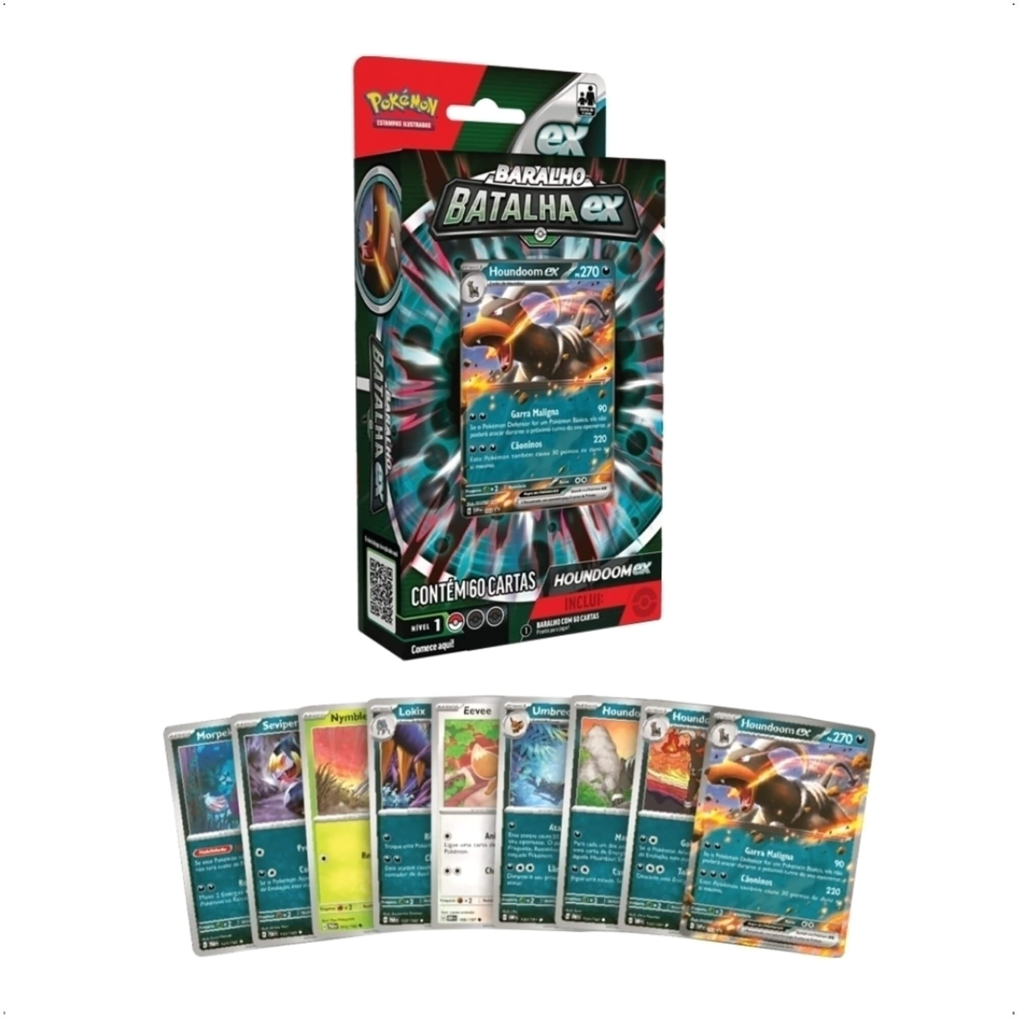 Pokemon 2x Decks de Batalha Ex Melmetal e Houndoom Máscaras do Crepusculo EV6 Copag - 33946
