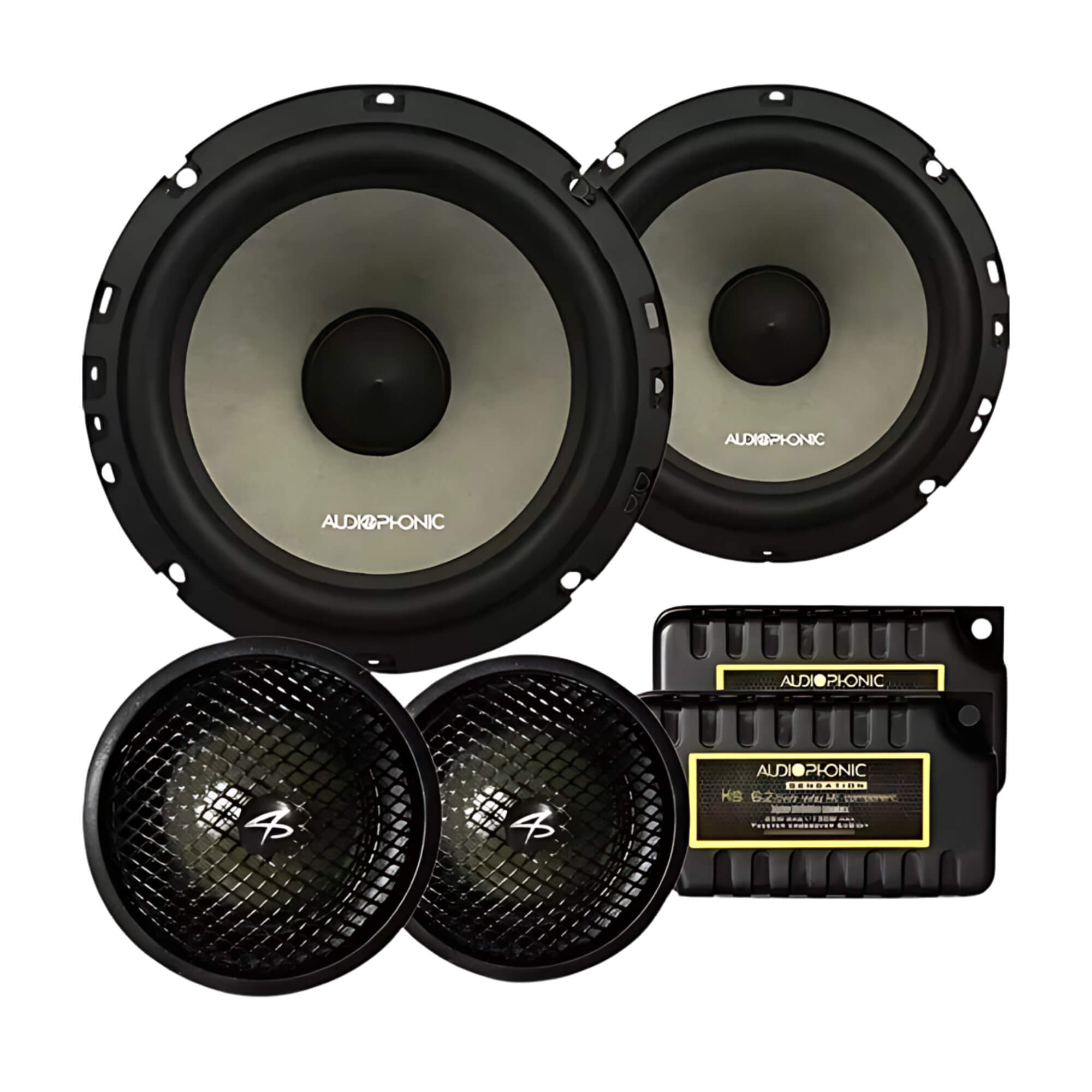 Kit 2 Vias Alto Falante 6,5" Pol  com Cone de Celulose 70hz a 25khz 4 Ohms Audiophonic - KS 6.2