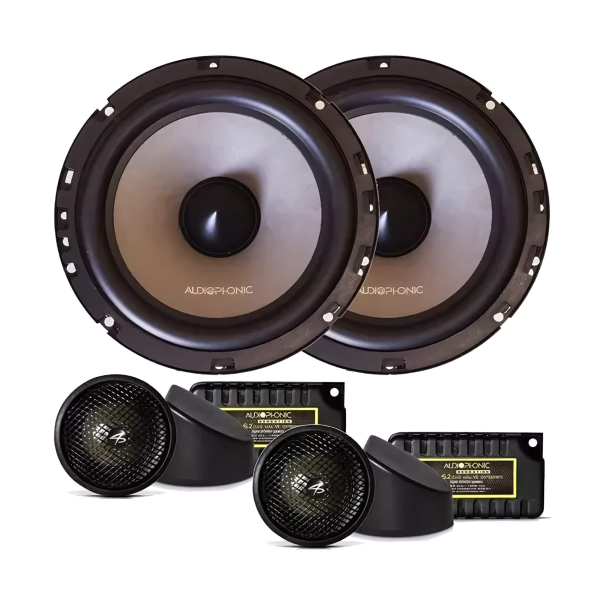 Kit 2 Vias Alto Falante 6,5" Pol  com Cone de Celulose 70hz a 25khz 4 Ohms Audiophonic - KS 6.2