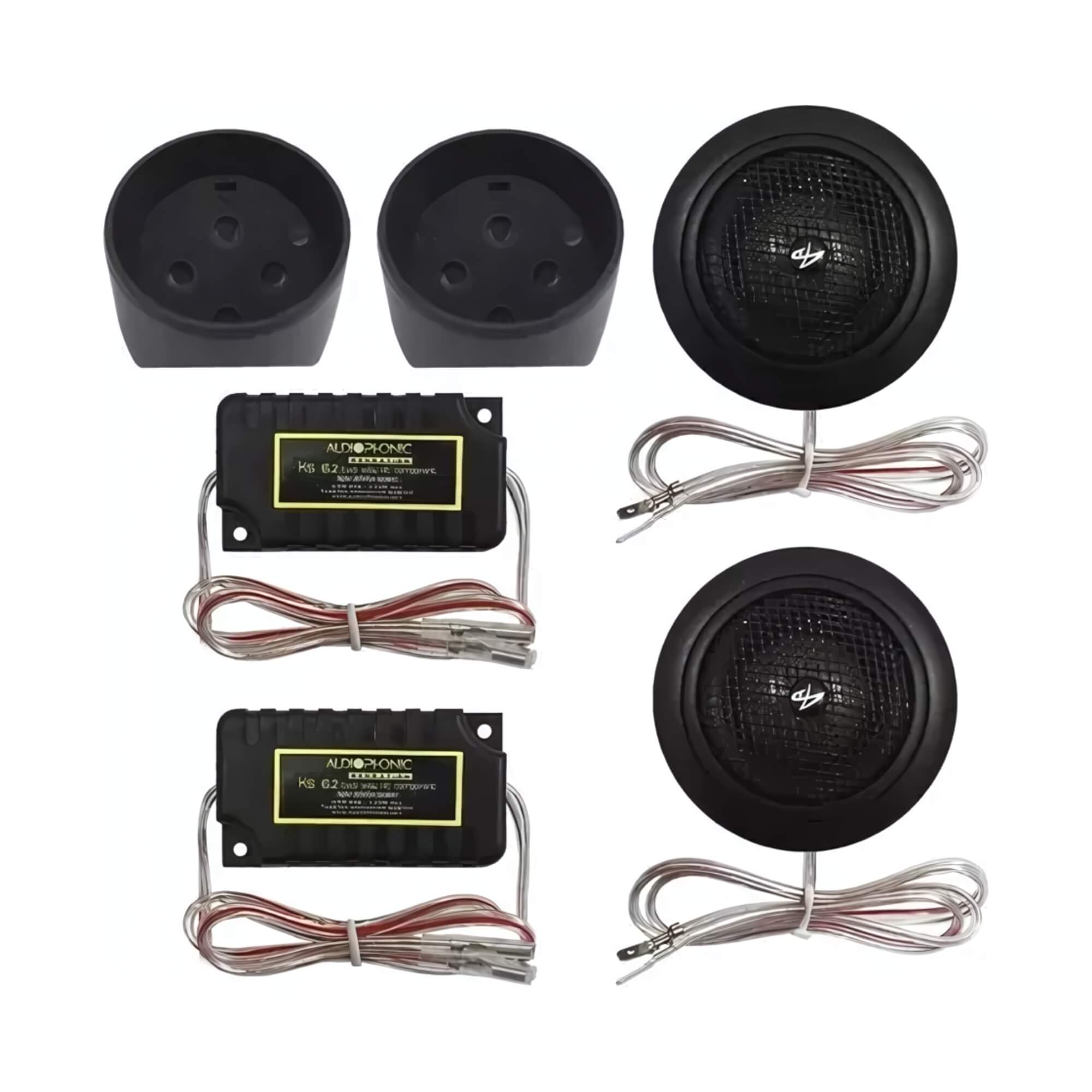 Kit 2 Vias Alto Falante 6,5" Pol  com Cone de Celulose 70hz a 25khz 4 Ohms Audiophonic - KS 6.2