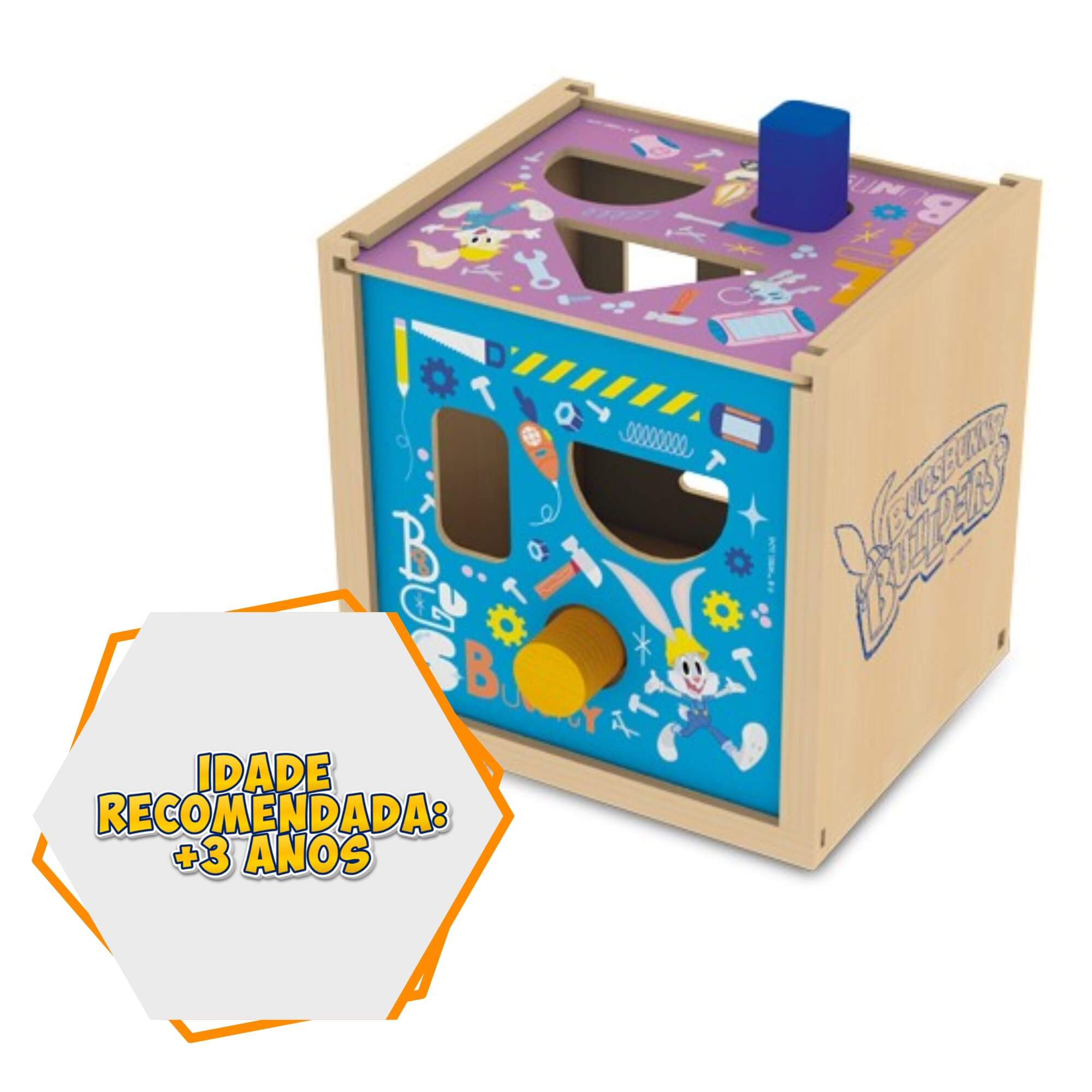 Brinquedo Infantil Cubo Interativo Bugs Bunny 10 Peças Xalingo - 67921
