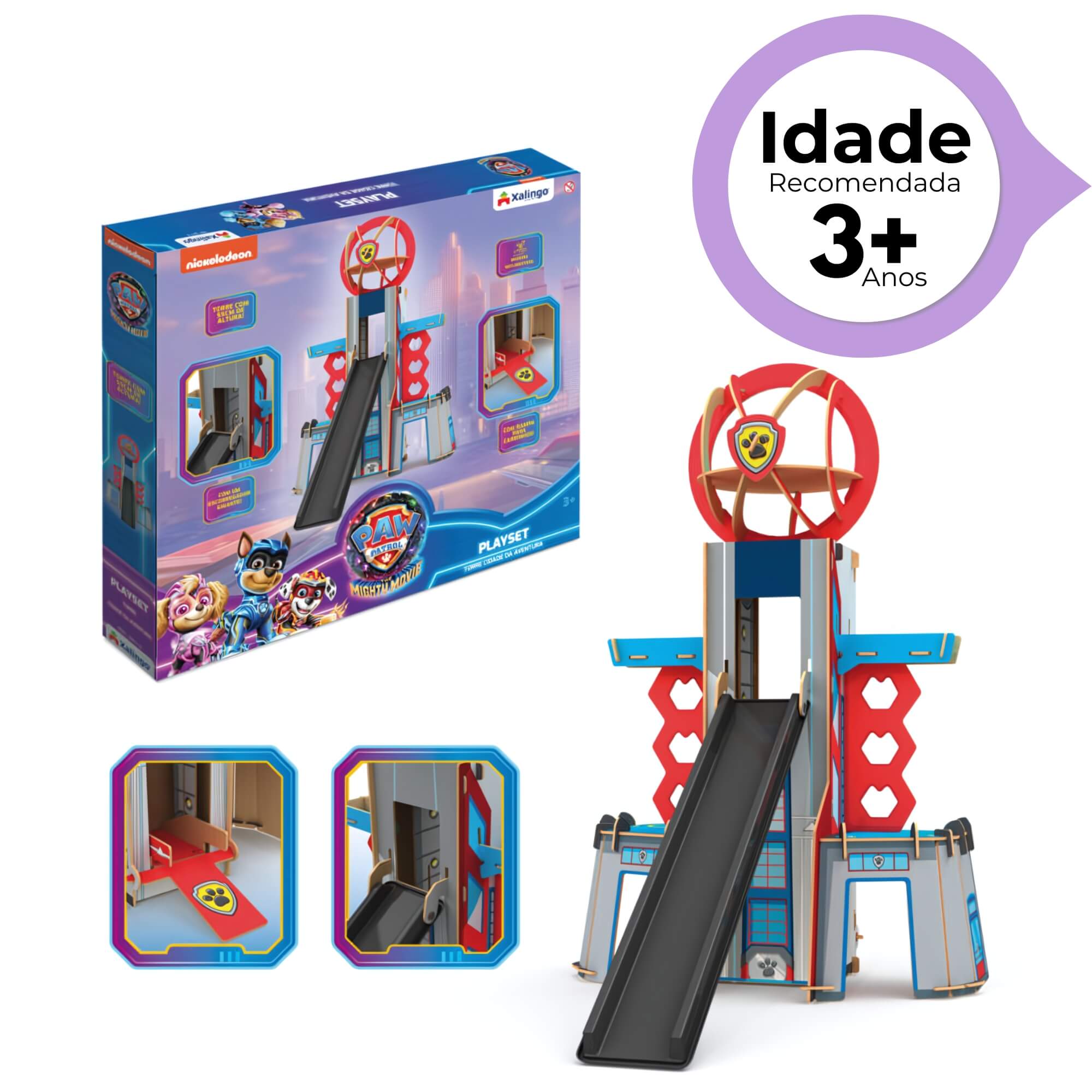 Brinquedo Infantil Playset Torre Cidade da Aventura Patrulha Canina Xalingo - 68110