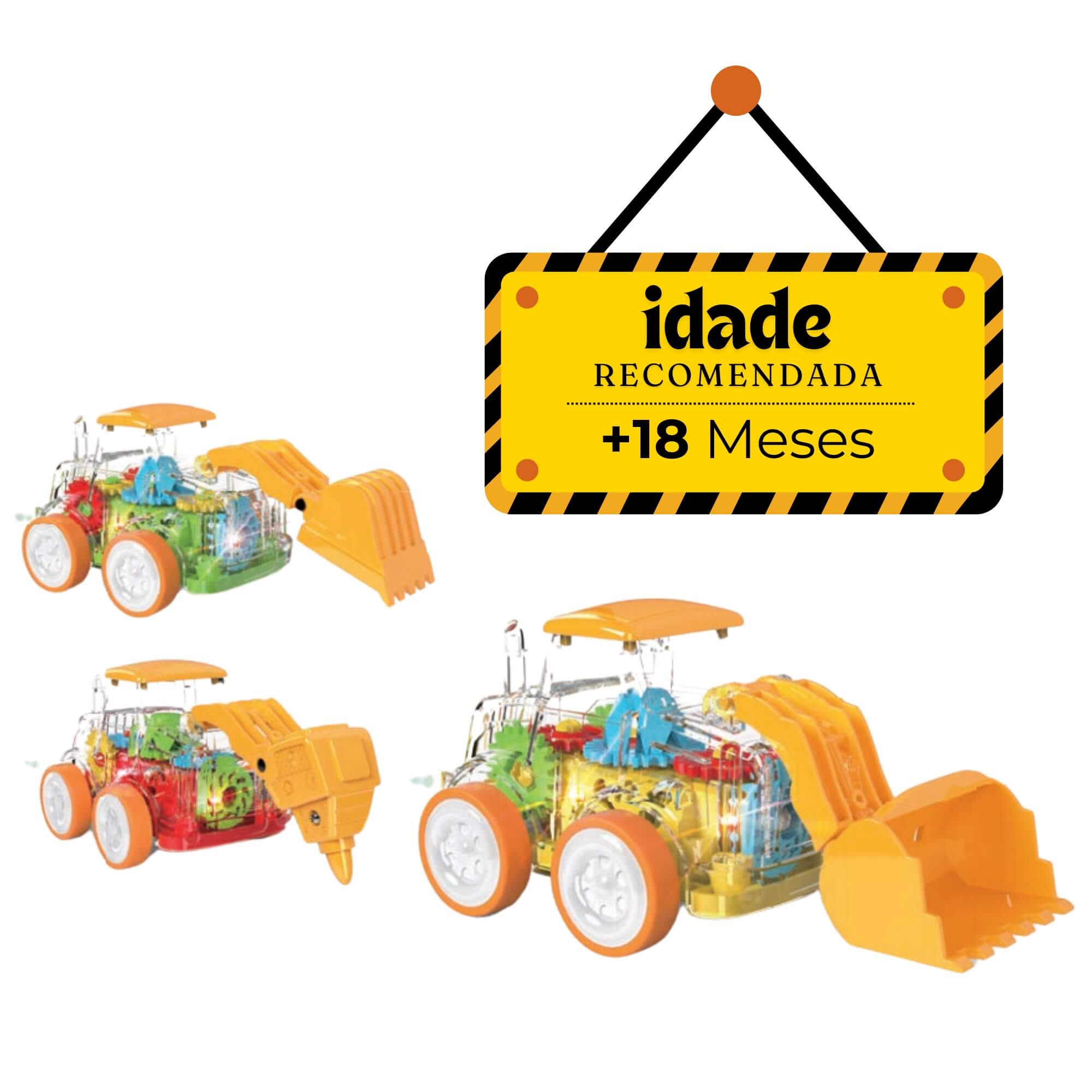 Brinquedo Infantil Carrinho Construção com Engrenagem Sortido e Unitário Coloria - 310407893