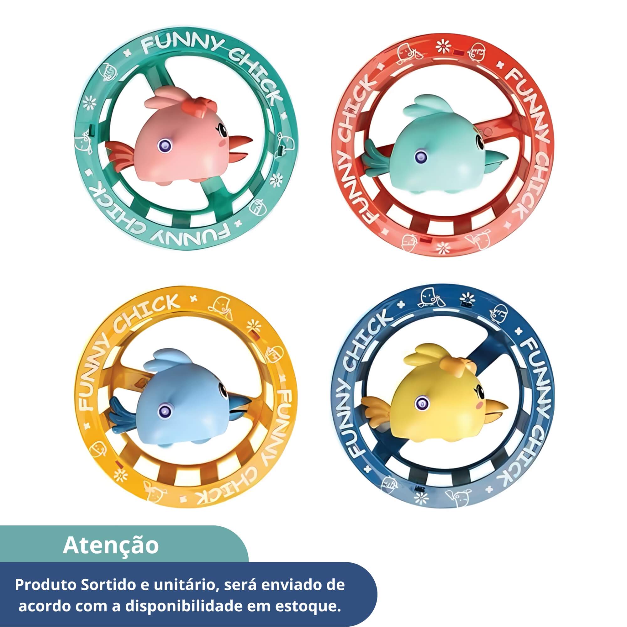 Brinquedo Infantil Roda Galinho Sortido e Unitário Coloria - 310501149