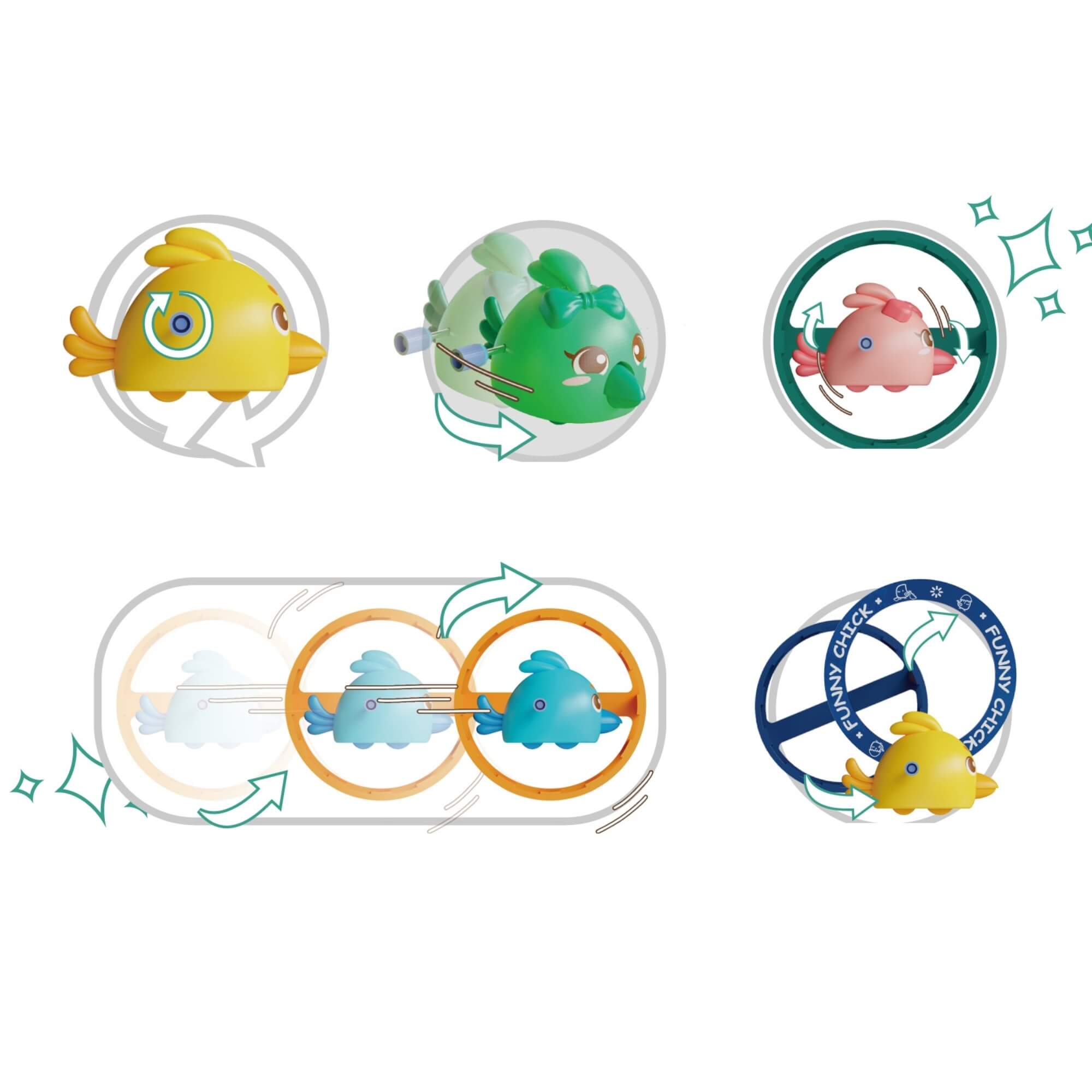 Brinquedo Infantil Roda Galinho Sortido e Unitário Coloria - 310501149