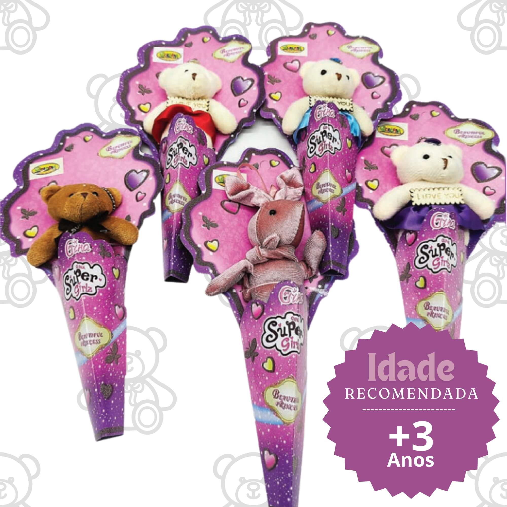 Cone com Animalzinho de Pelúcia Sortido e Unitário Coloria - 429900163