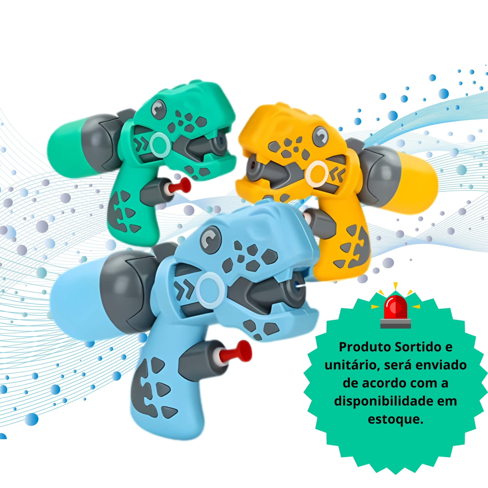 Brinquedo Infantil Pistola de Água Dinossauro Dino Pistol Sortido e Unitário Coloria - 320201486
