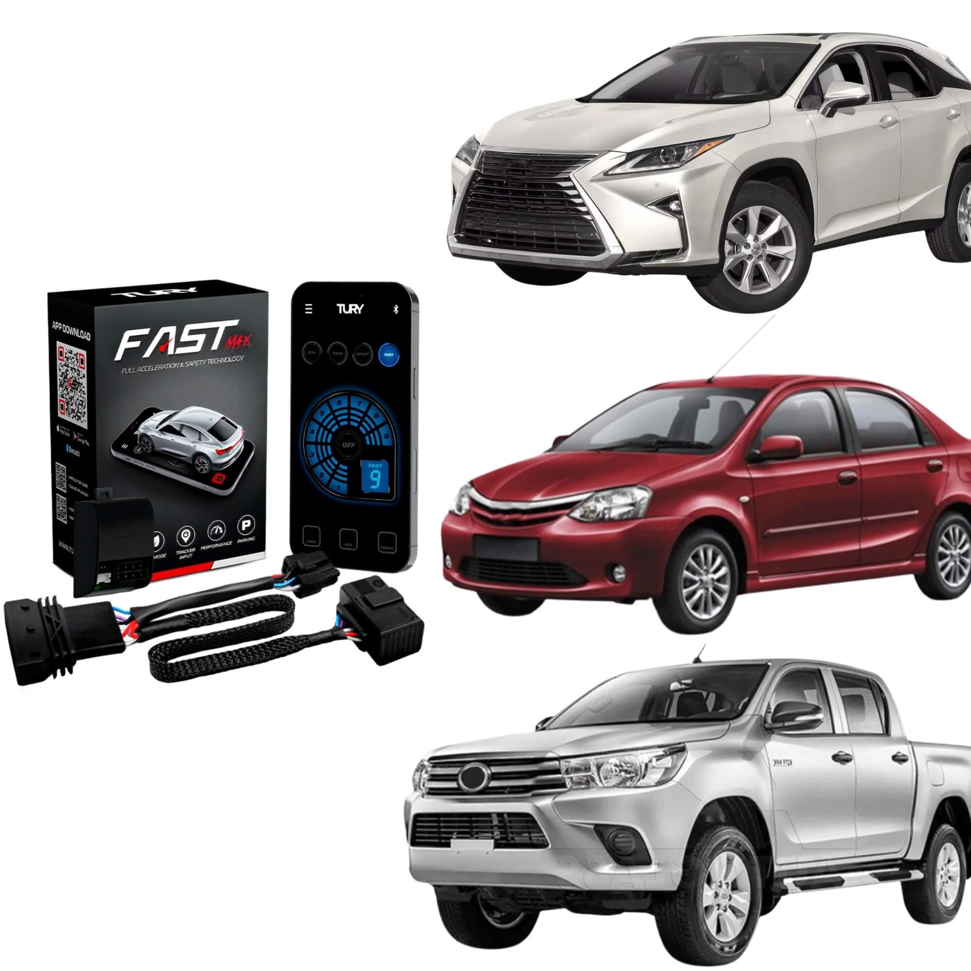 Módulo Variador de Avanço de Aceleração compat. c/ Hilux, Corolla, Prius, RX Tury - FAST_MAX_5.0A