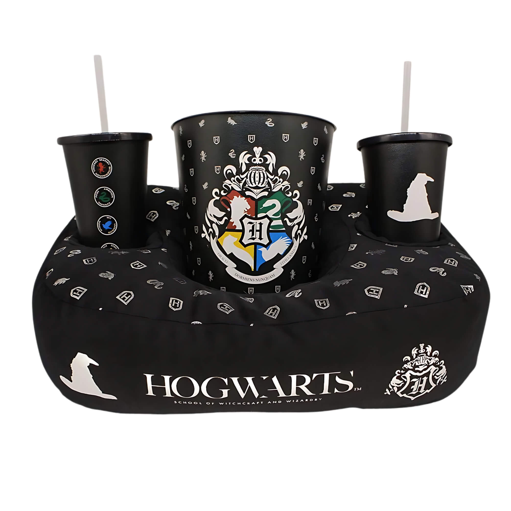 Kit Almofada Pipoca Infantil Fibra Suede Preta Hogwarts Zona Criativa - 10064853