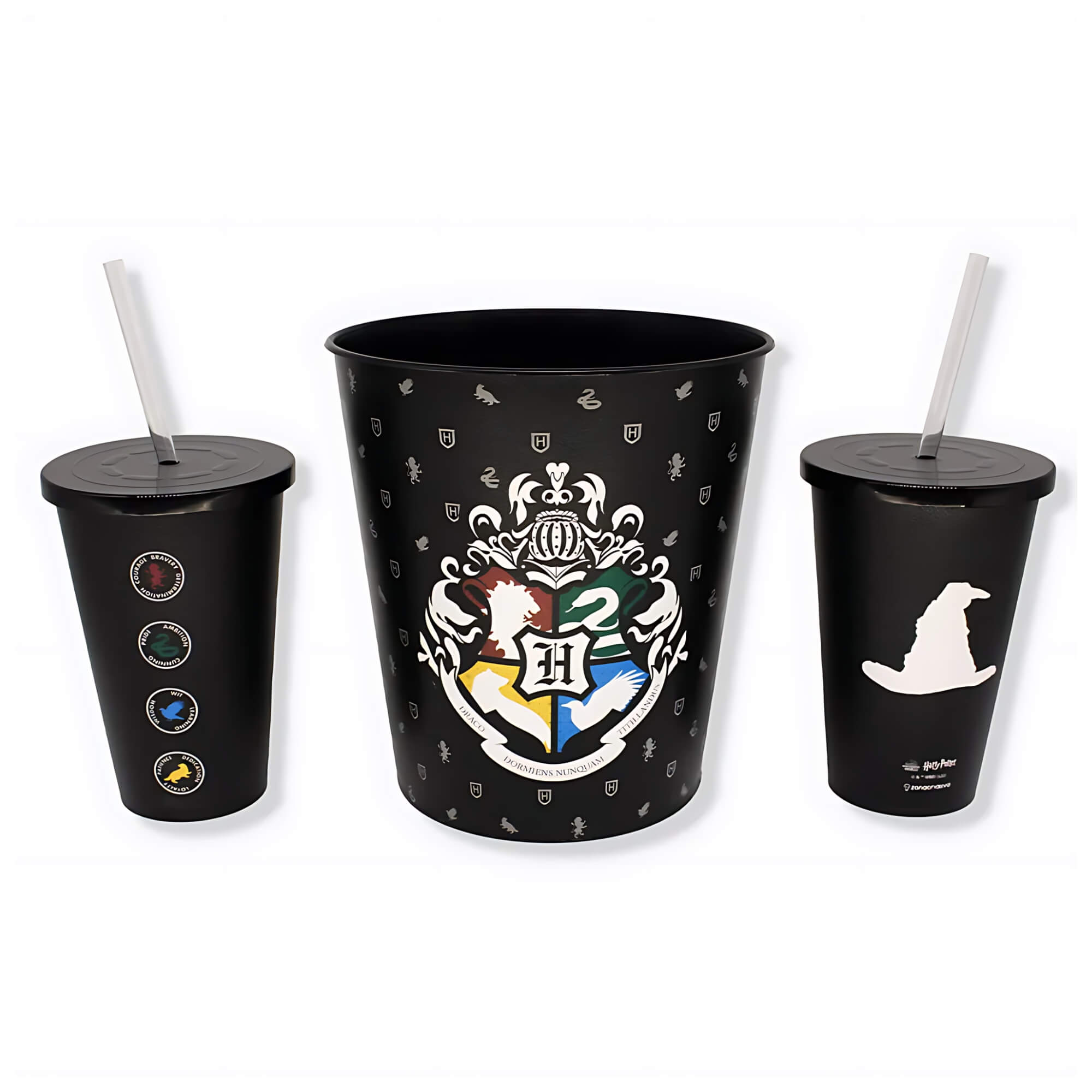 Kit Almofada Pipoca Infantil Fibra Suede Preta Hogwarts Zona Criativa - 10064853