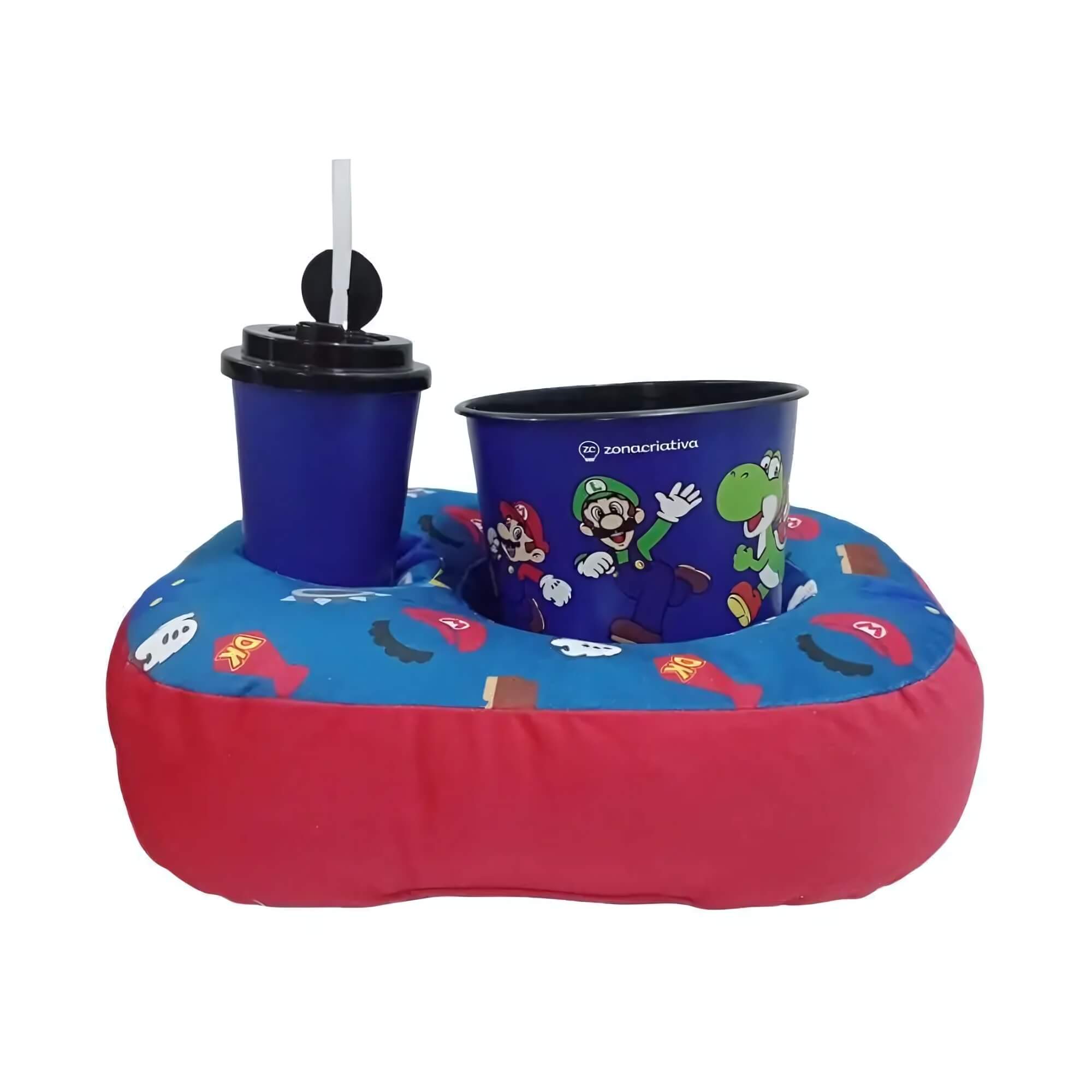 Kit Almofada Pipoca Infantil Fibra Veludo Super Mario Zona Criativa - 10065181