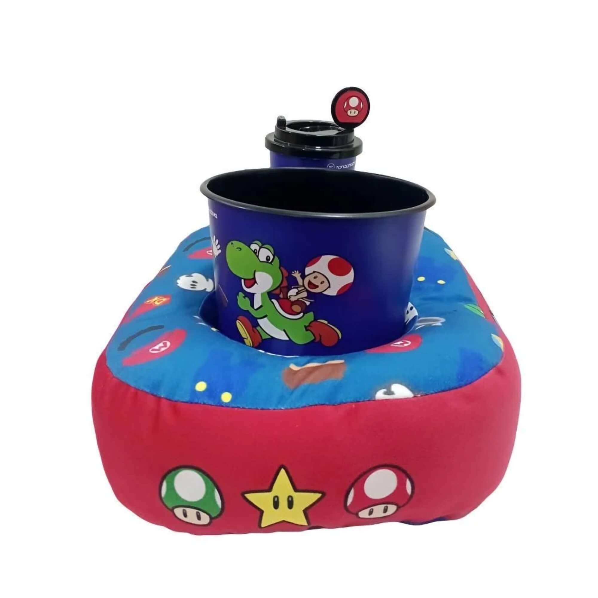 Kit Almofada Pipoca Infantil Fibra Veludo Super Mario Zona Criativa - 10065181