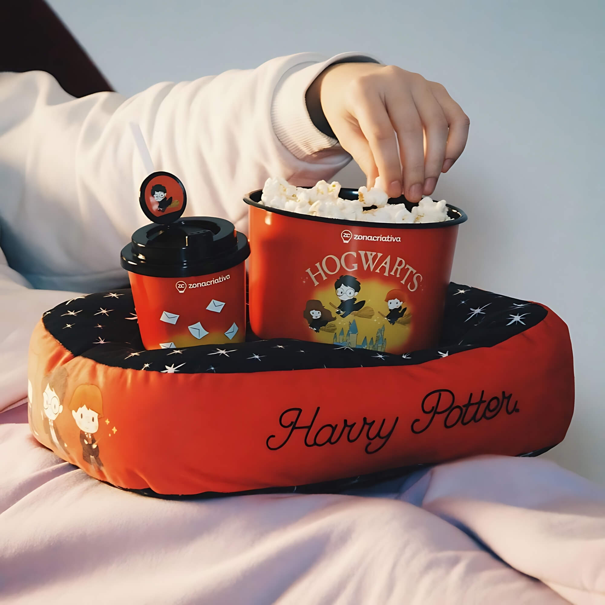 Kit Almofada Pipoca Infantil Fibra Veludo Harry Potter Zona Criativa - 10065186