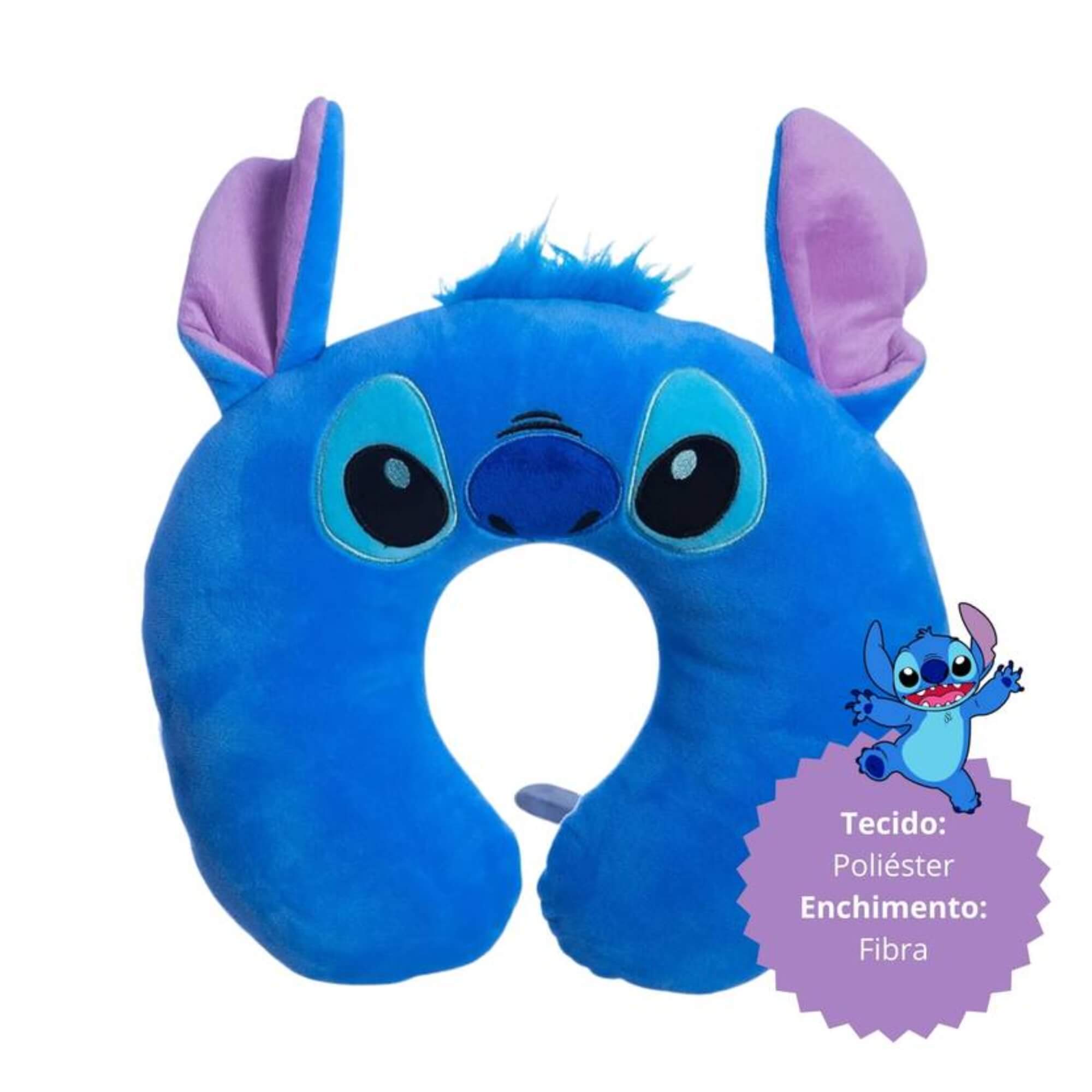 Almofada Infantil Pescoço Fibra com Aplique Stitch Zona Criativa - 10065237